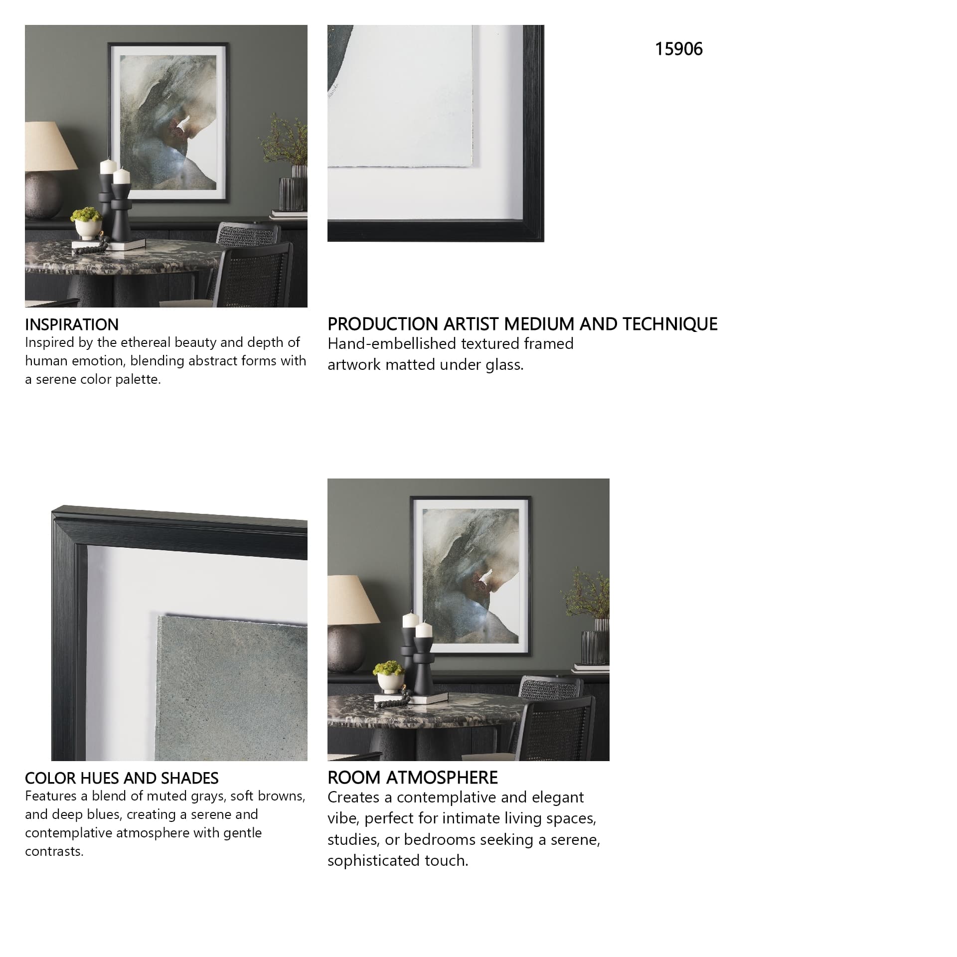 Ediface III by Ira Havuka Hand Embelished Textured Framed Artwork Matted under Glass — in a styled room