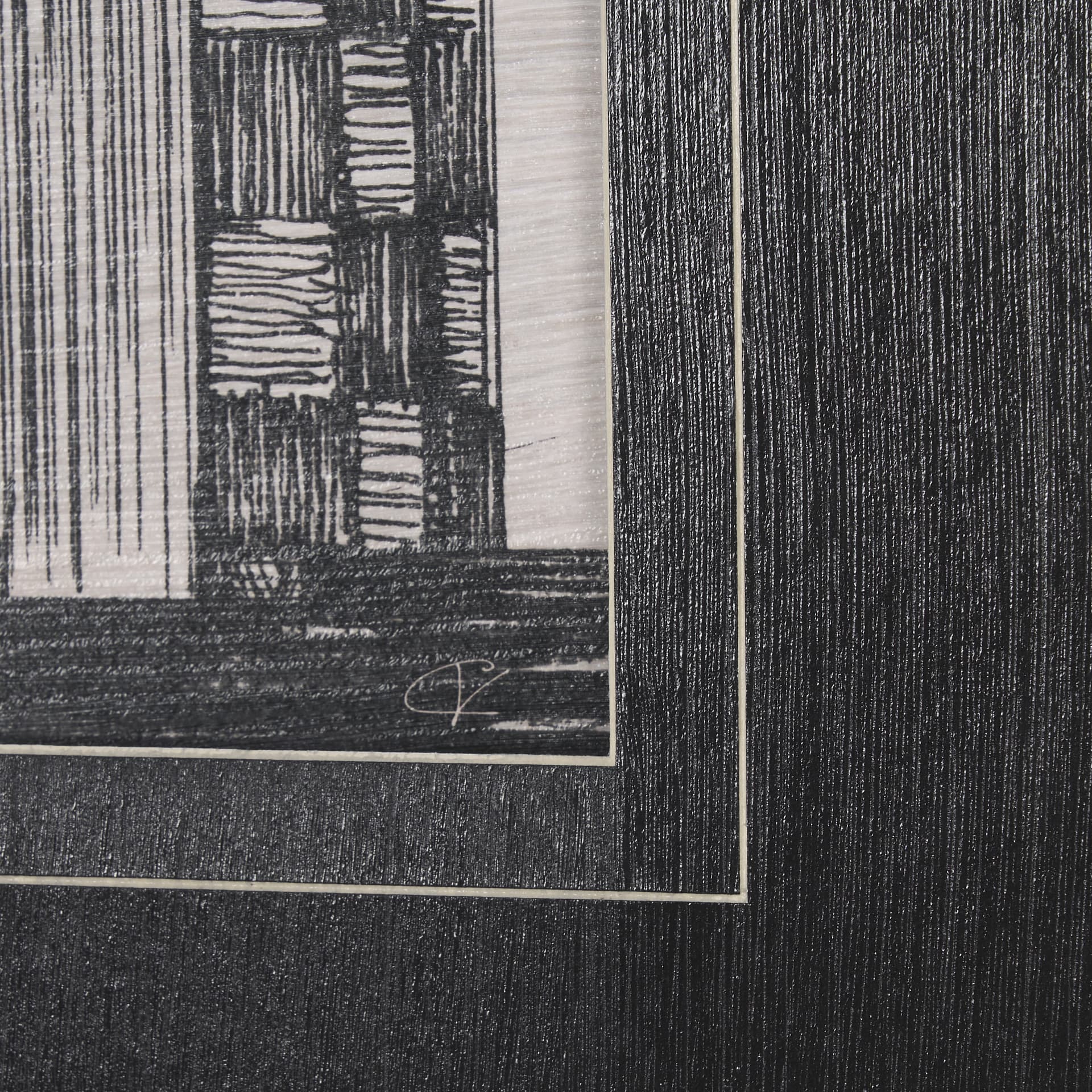 Barn Buildings II by Mercana Studio a Hand Embellished Textured Framed Art Print Matted under Glass — product photograph
