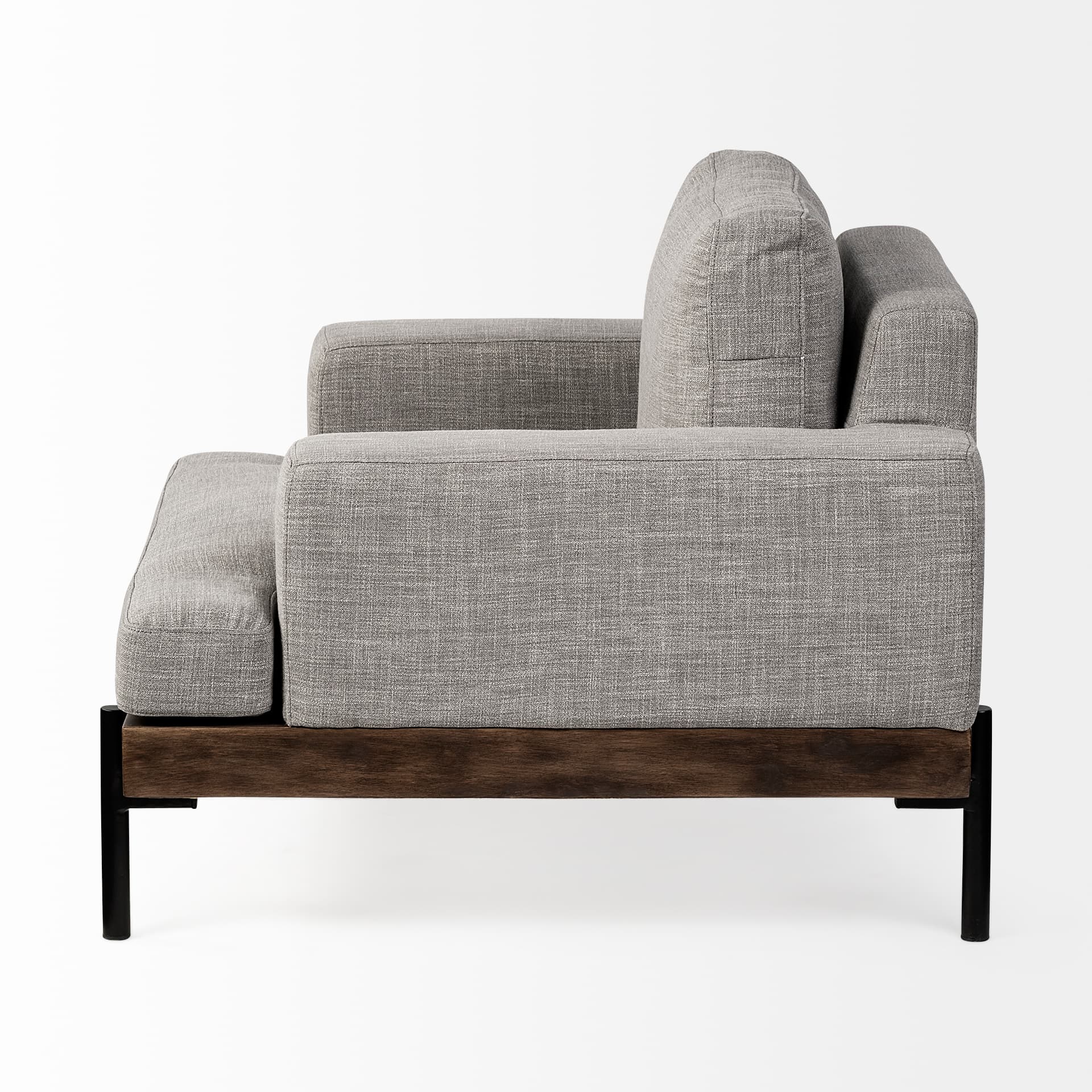 Colburne I Gray Fabric W/ Wood and Iron Frame Accent Chair — product photograph
