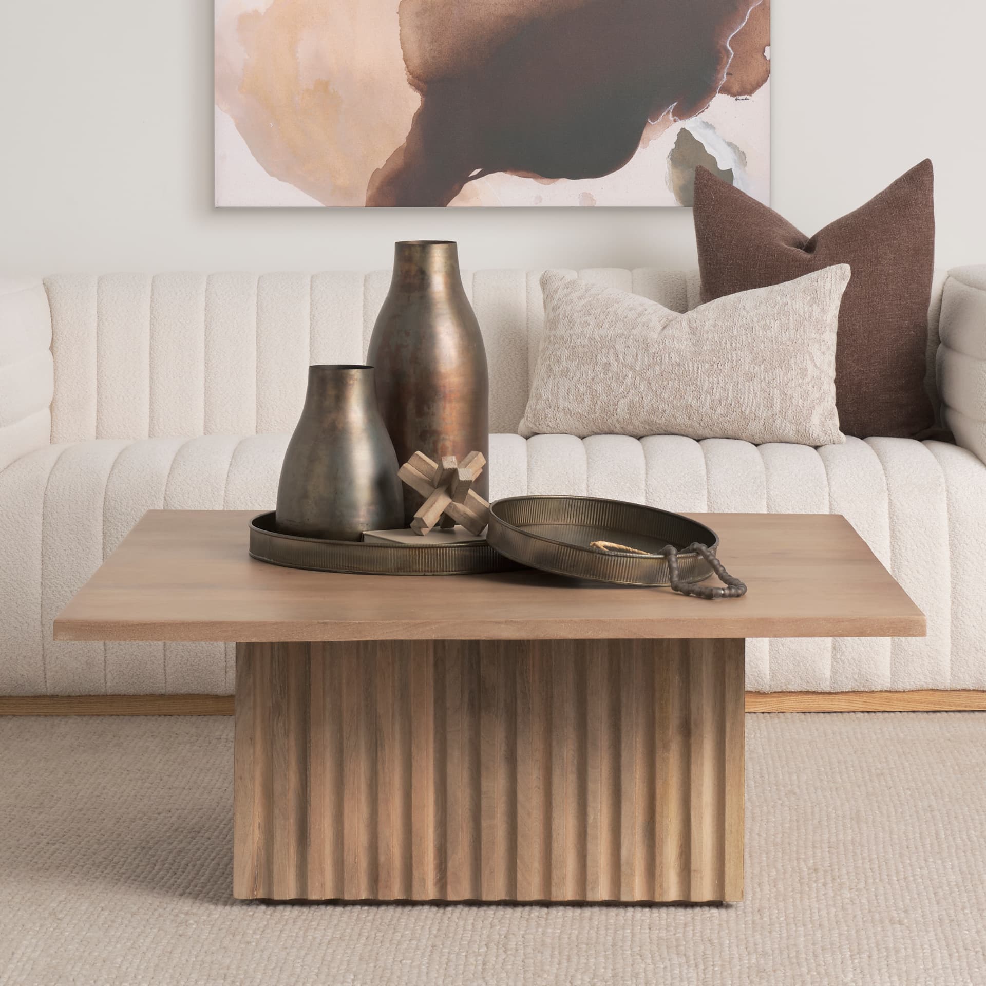 Varun Round Antiqued Brass Metal Tray (Set of 2) — product photograph