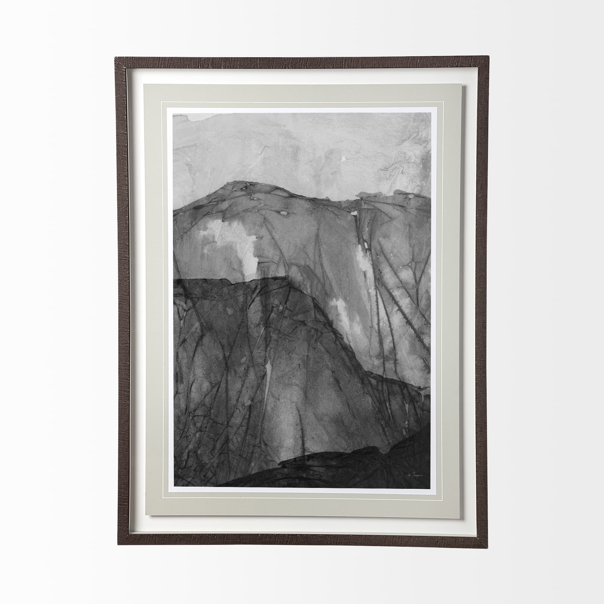 Rising Ridge I by Mercana Studio a Hand Embellished Textured Framed Art Print Matted under Glass — product photograph