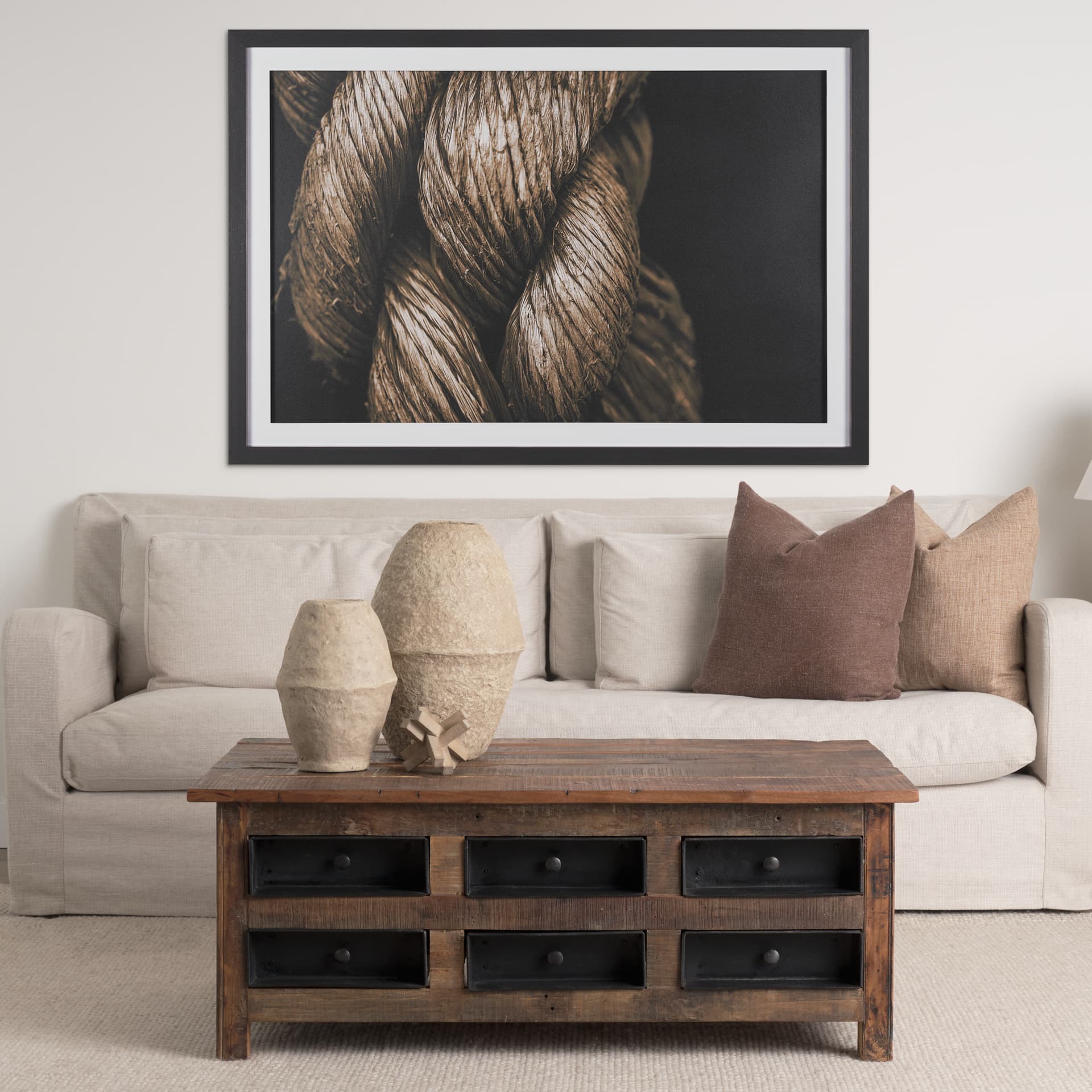Anchored by Melissa McClain a Hand Embellished Framed Photo Art Print Matted under Glass — in a styled room