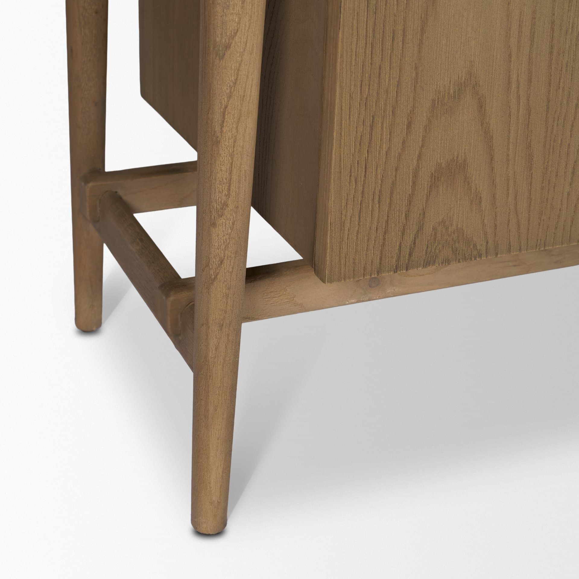Hollis Gray-Brown Wood Curio Cabinet — product photograph