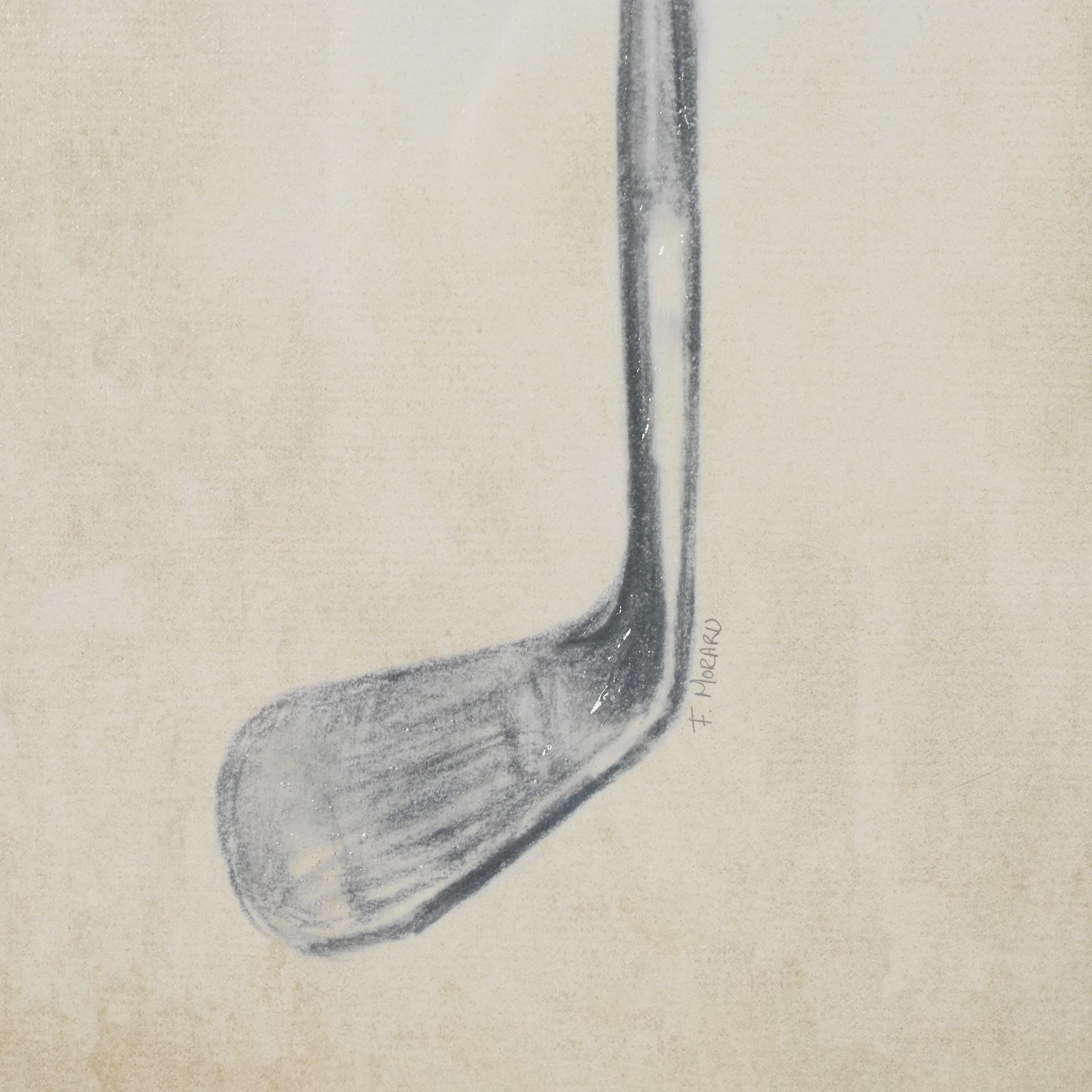 Vintage Golf Club III by Mercana Studio Hand-Embellished Textured Framed Artwork Matted under Glass — product photograph