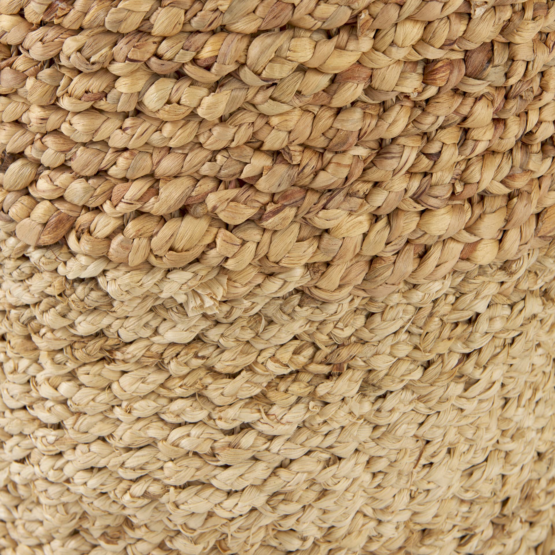 Morocco (Set of 3) Brown Two Tone Water Hyacinth and Cornhusk Round Basket W/ Handles — product photograph