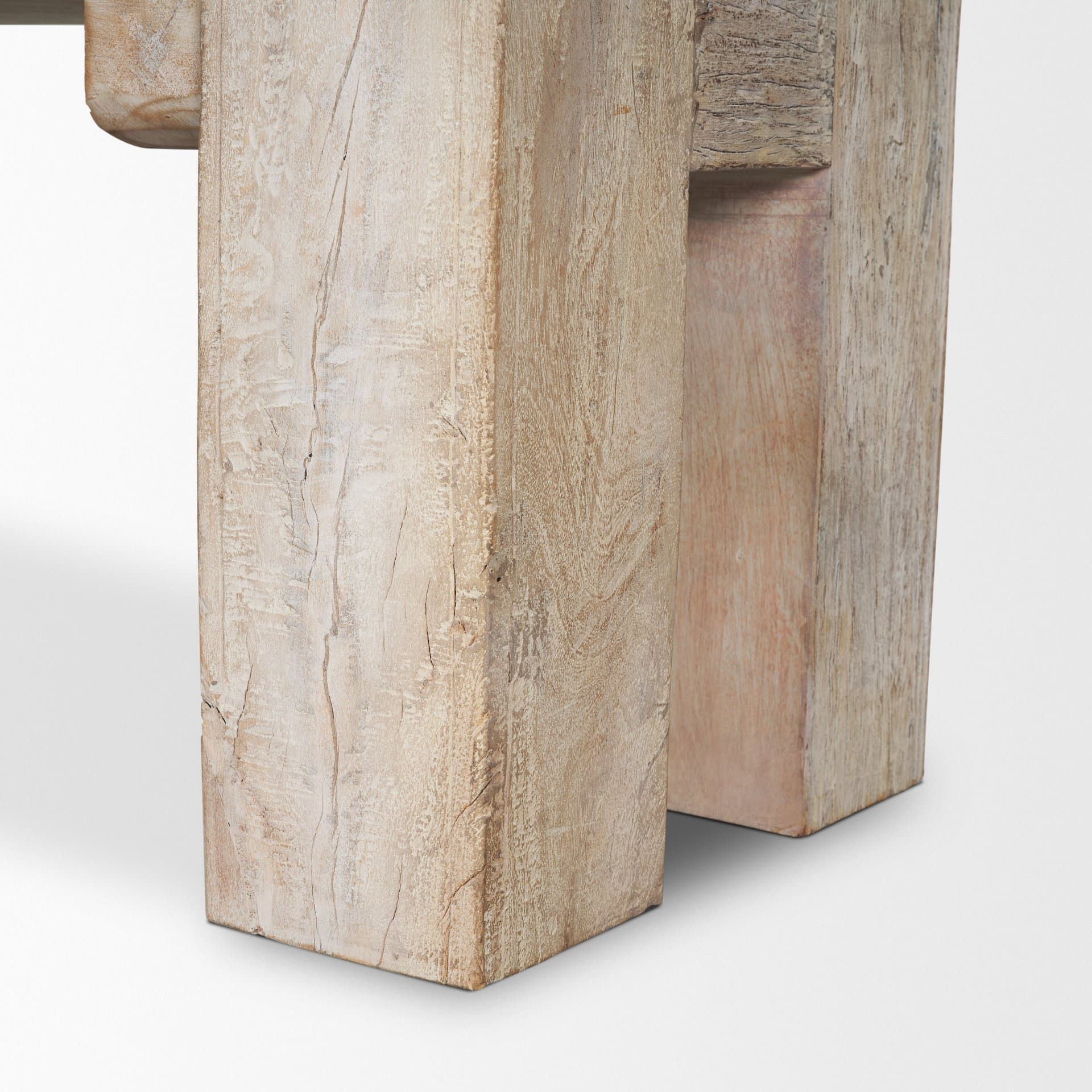 McArthur 64" Whitewash Reclaimed Wood Bench — product photograph