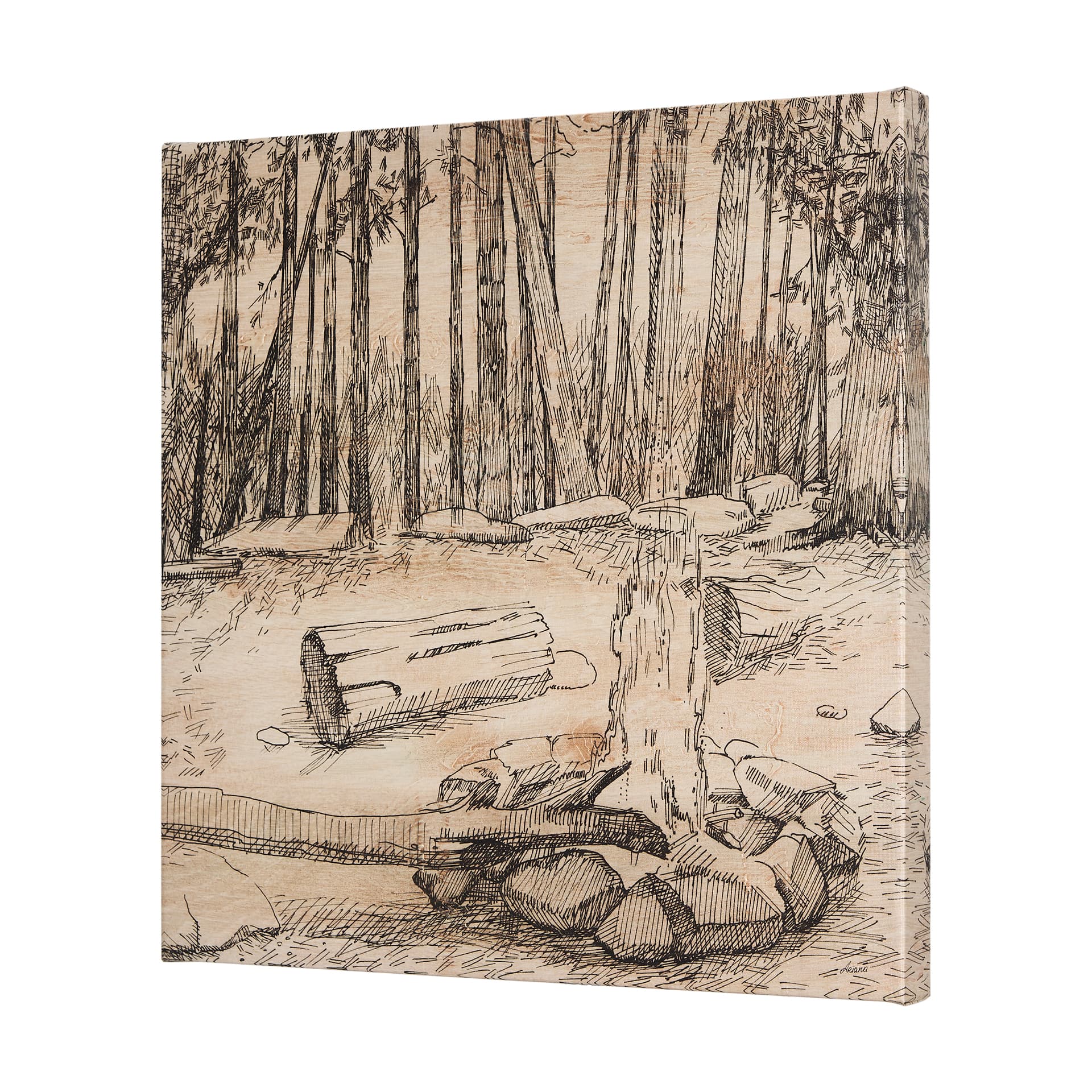 Fireside IV by Mercana Studio a Hand Embellished Textured Canvas — product photograph