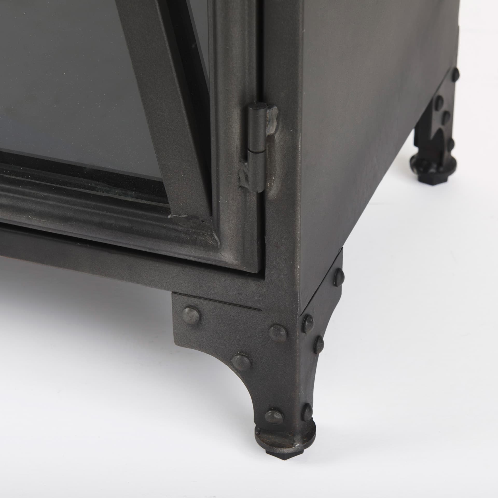 Poppy II 73.8" H Black Metal With Glass Door Display Cabinet — product photograph