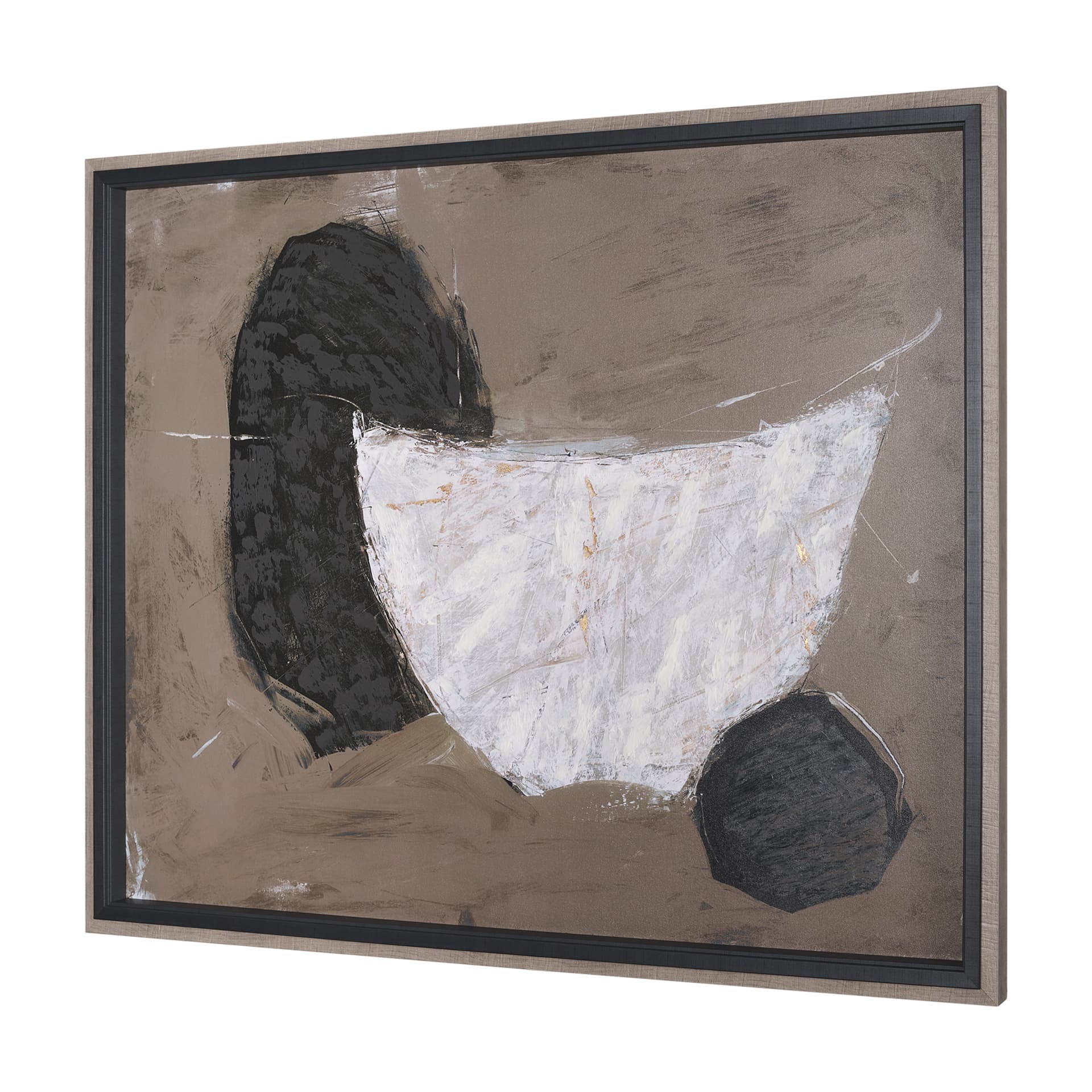 Shaped & Balance II by Mercana Studio a Hand Embellished Textured Framed Art Print — product photograph