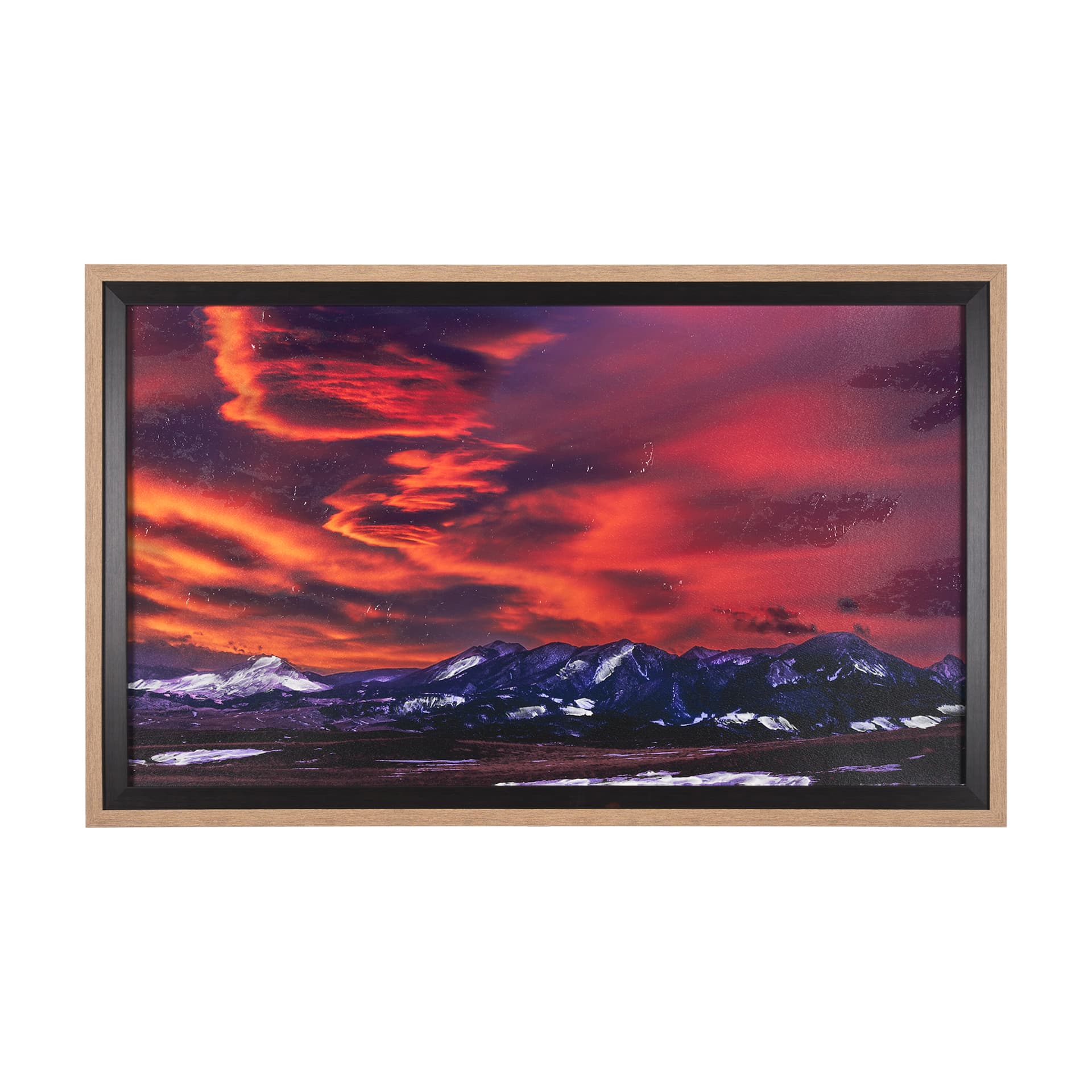 Livingston Peak by Gary Blatter a Hand Embelished Textured Framed Photo Art Print Matted under Glass — product photograph