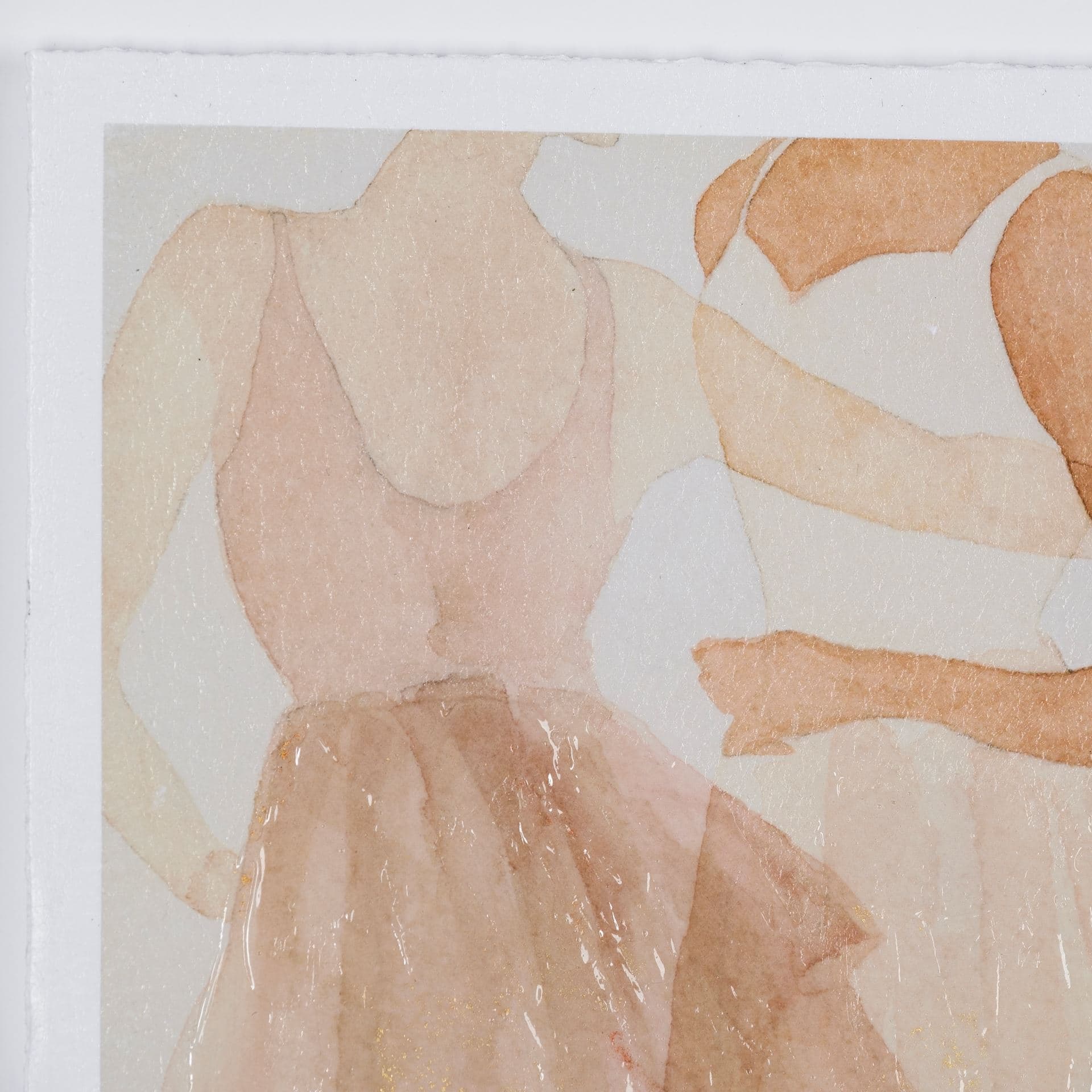 Posture by Mercana Studio a Hand Embellished Textured Framed Art Print Matted under Glass — product photograph
