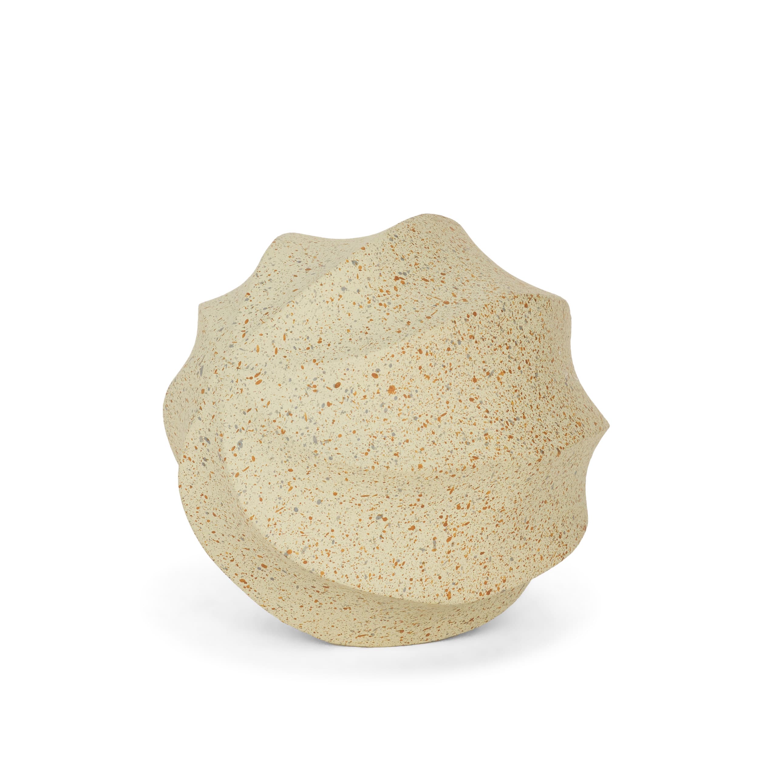 Imani Small Sculptural Textured Beige Metal Decorative Orb Object — product photograph