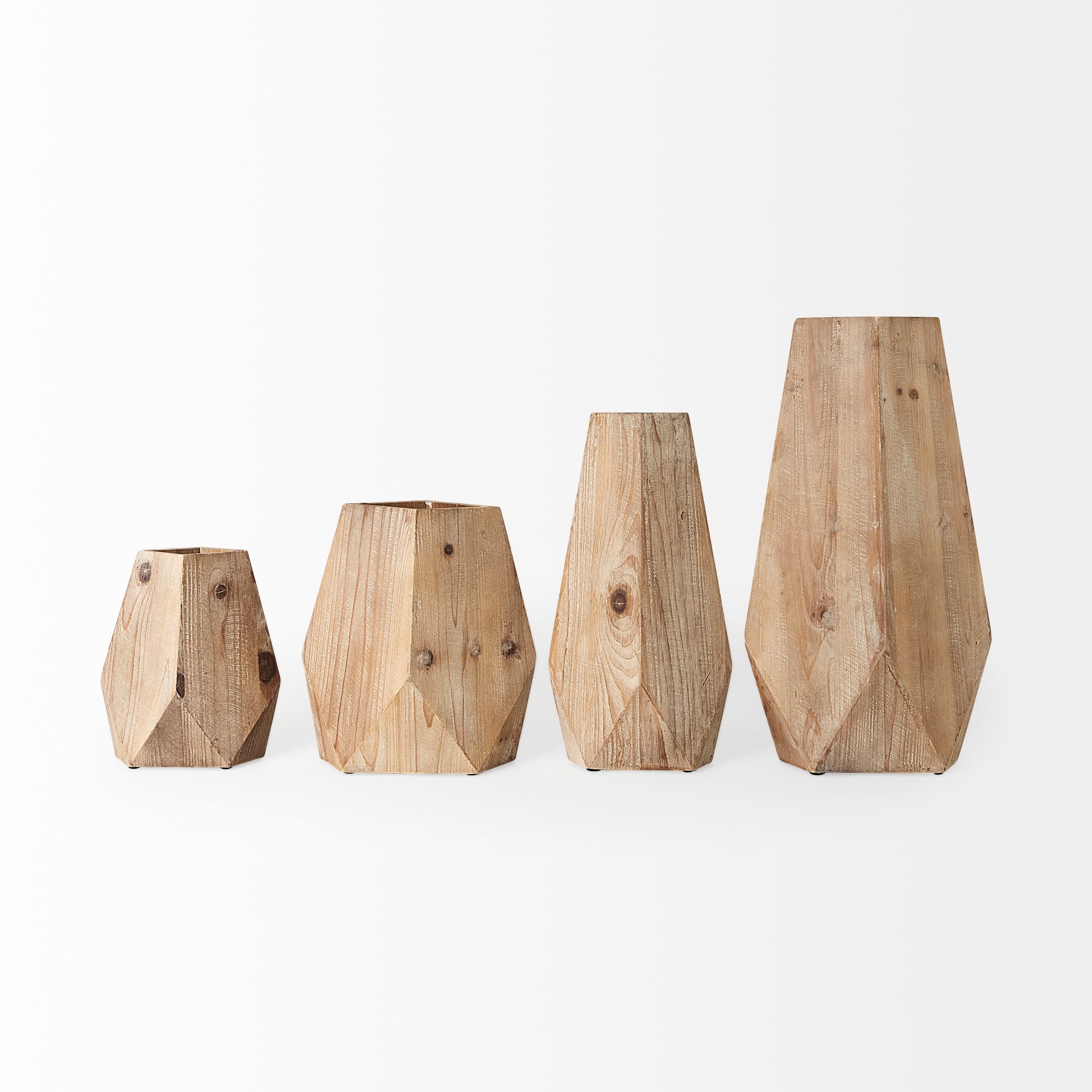 Allen III Tall Natural Wooden Base Oval Vase — product photograph