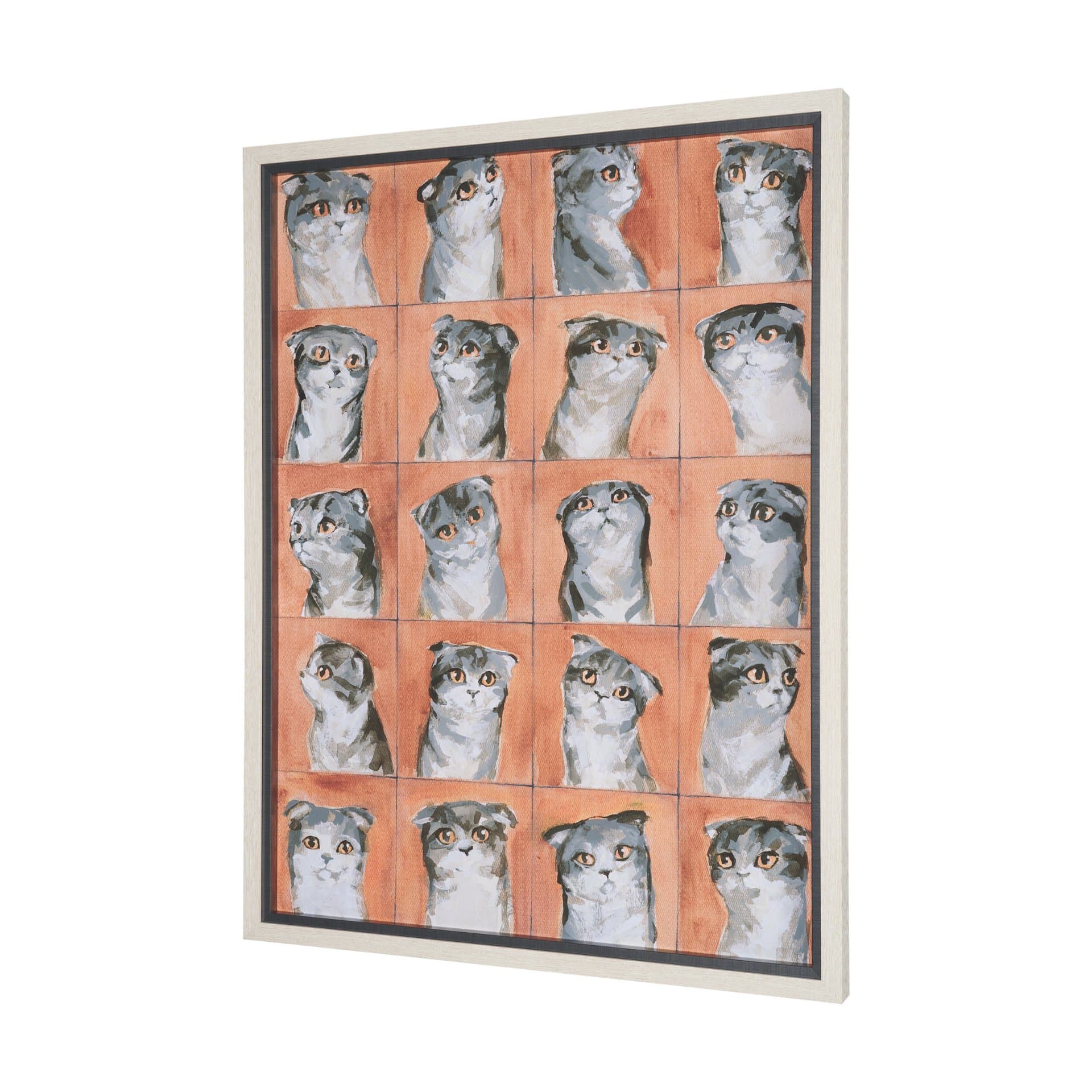A Cats Many Faces by Mercana Studio Hand-Embellished Framed Artwork Matted under Glass — product photograph