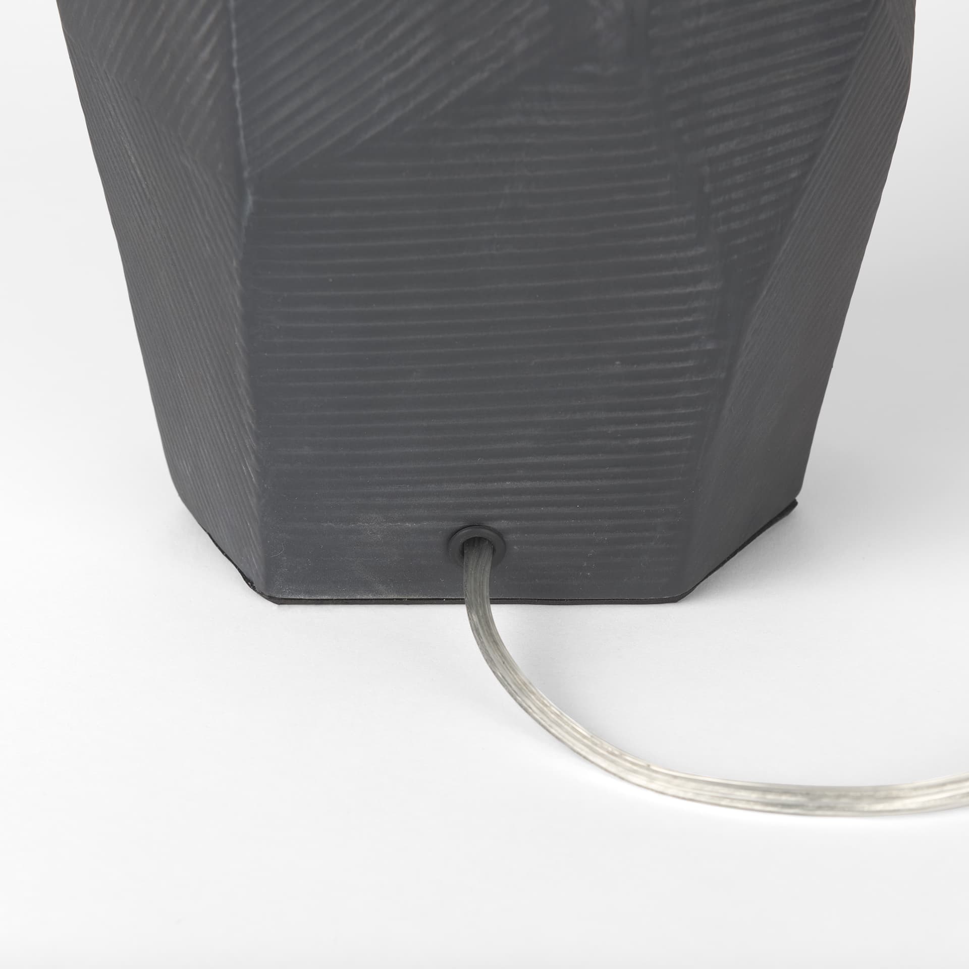 Piven Black w/ Gray Wash Textured Ceramic Table Lamp — product photograph