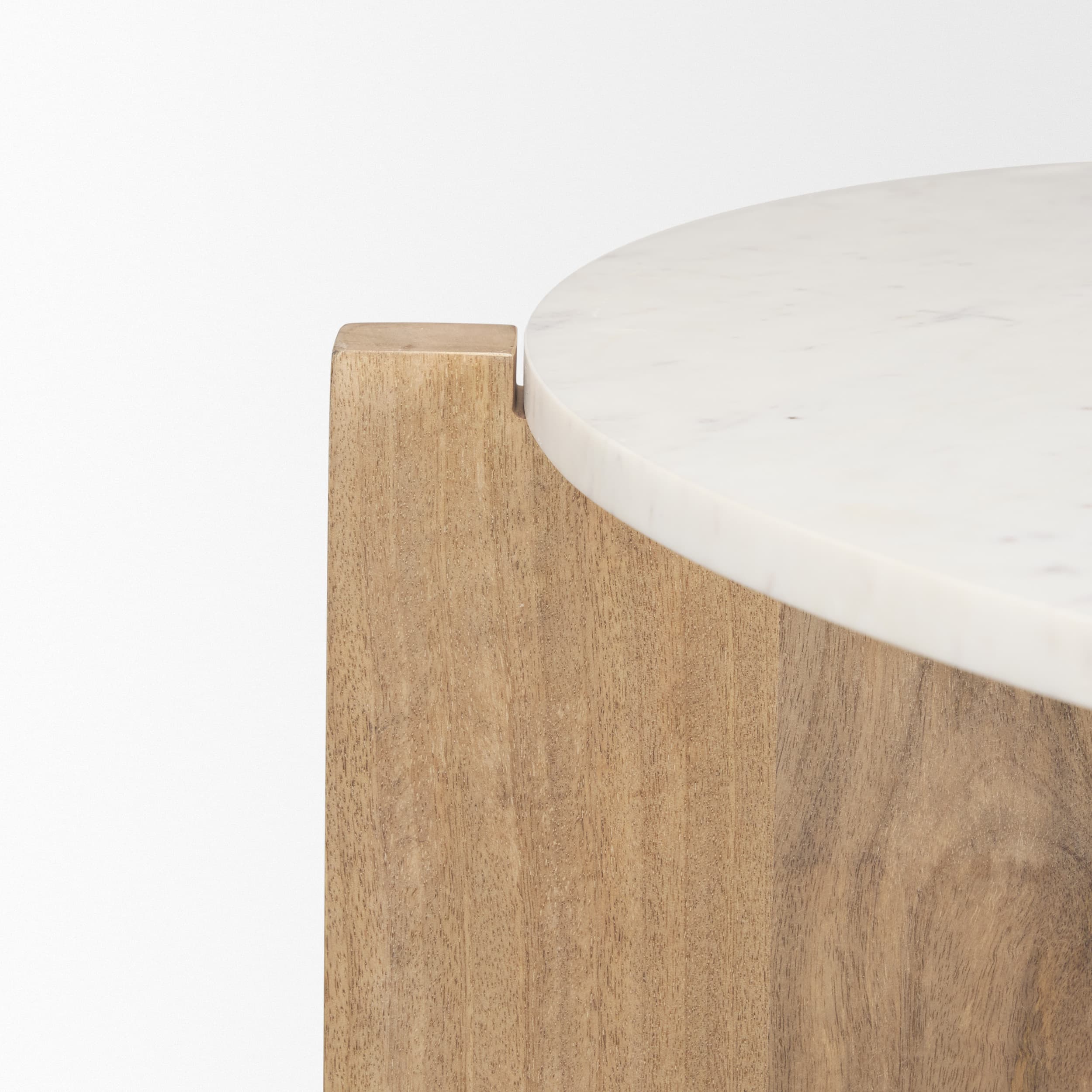 Bianca Wood and Marble Accent Table — product photograph