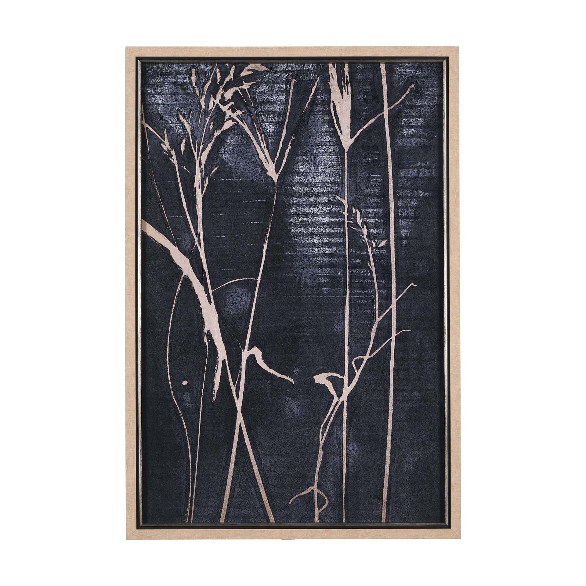 Herbes Hautes Indigo I by Mercana Studio a Hand Embellished Textured Framed Art Print — product photograph