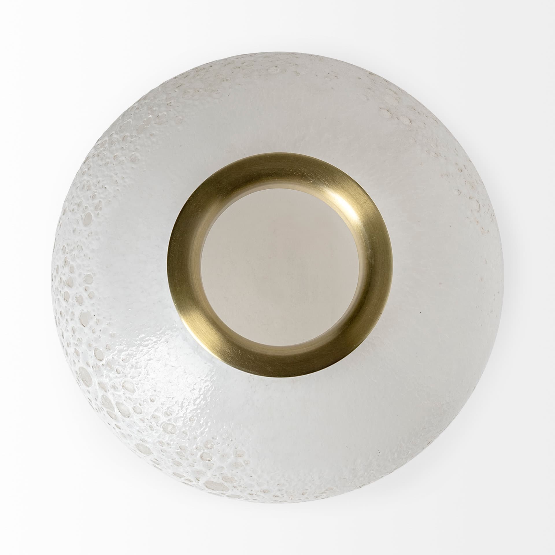 Pearl Short White Gold Rim Glass Vase — product photograph