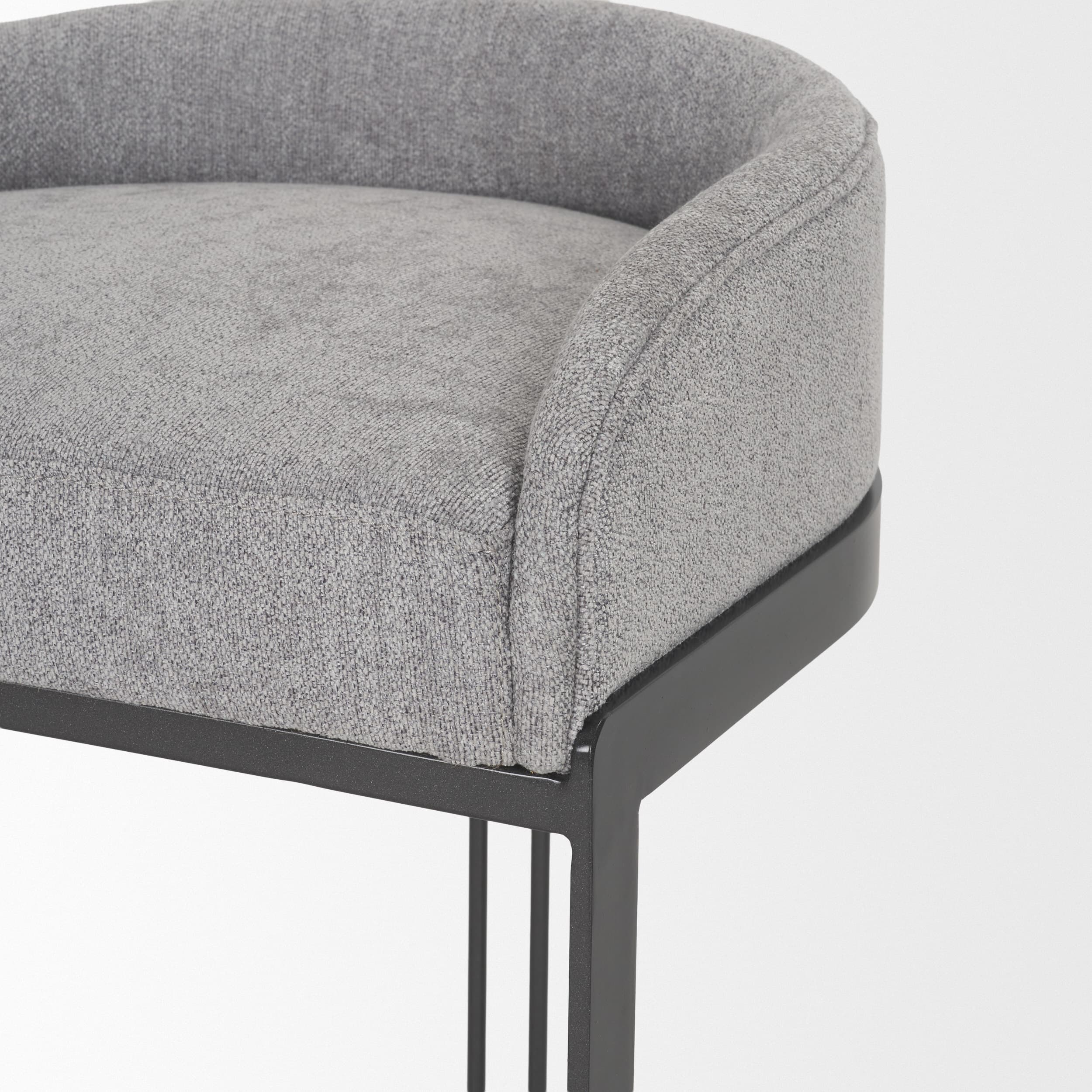 Hollyfield Low Back 28.7in Seat Bar Stool | II Gray Fabric w/ Counter — product photograph