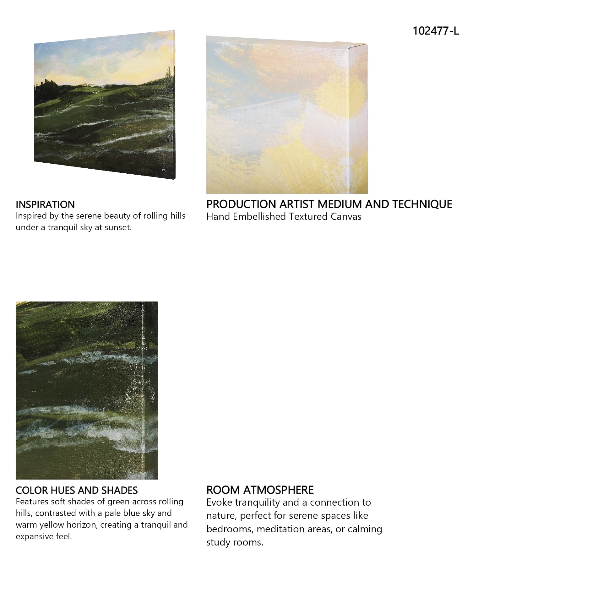 Sunrise Valley I by Mercana Studio a Hand Embellished Textured Canvas — in a styled room