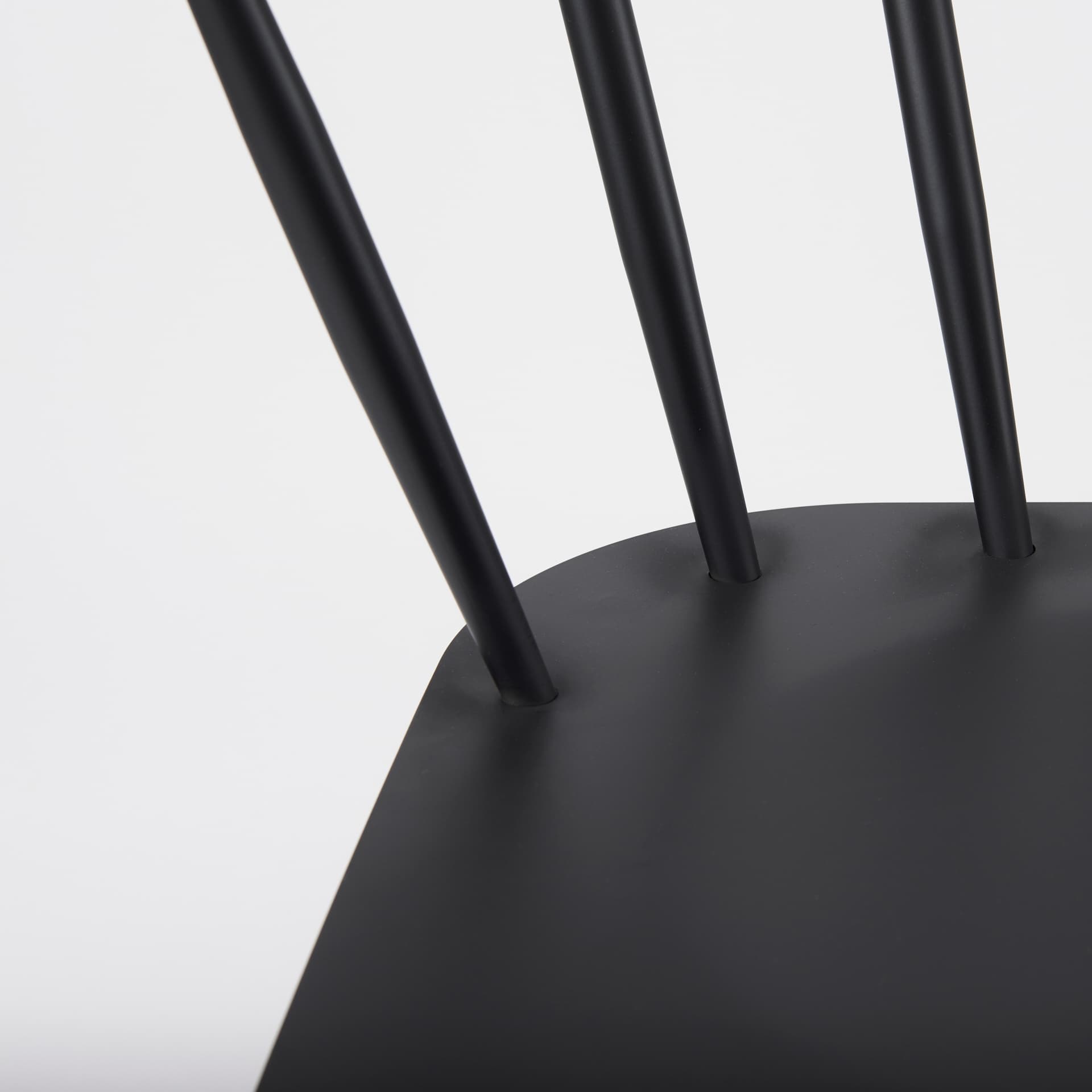Colin Curved Back Dining Side Chair | Black Metal — product photograph