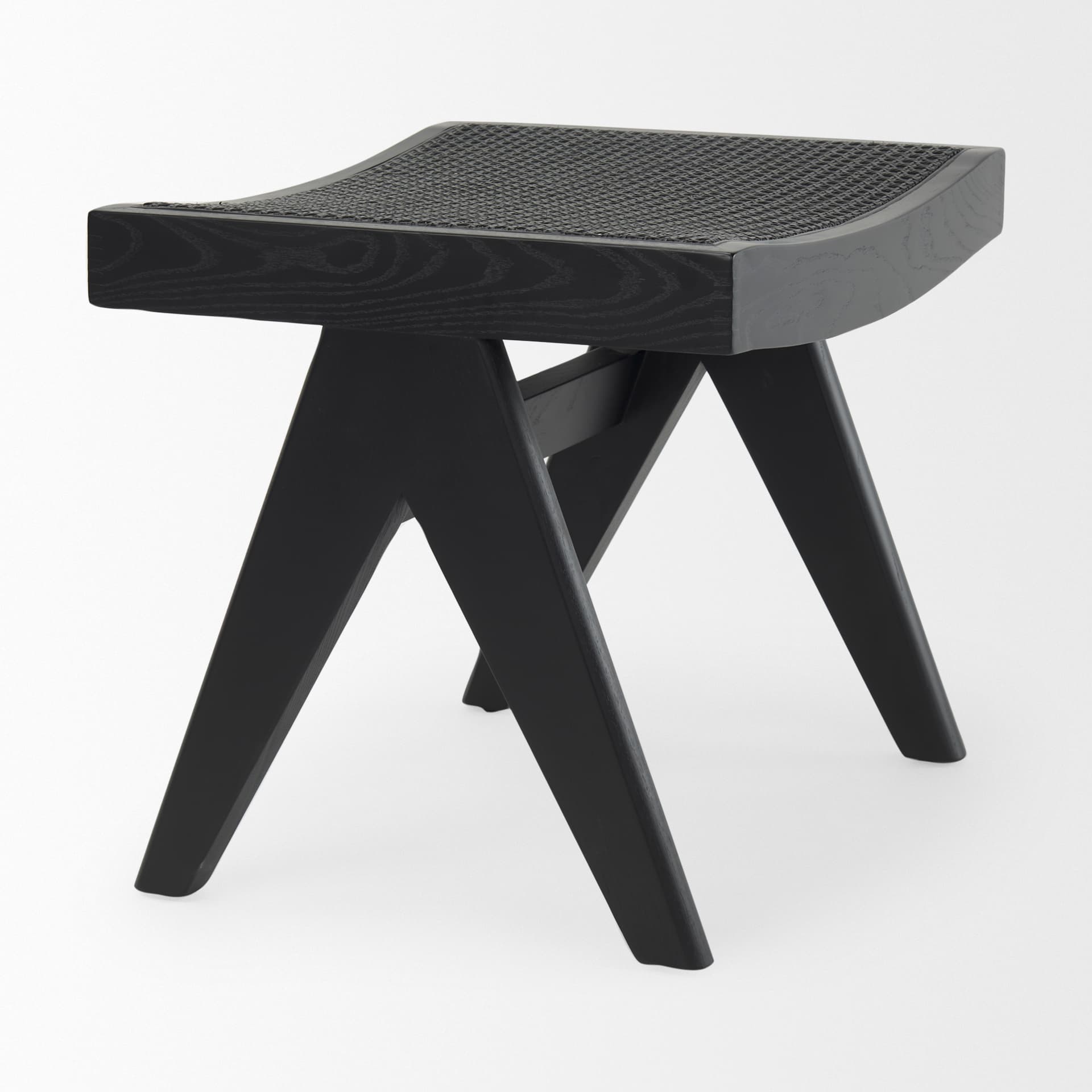 Arvin 21.7L x 17.7W x 18.1H Black Wooden Stool — product photograph