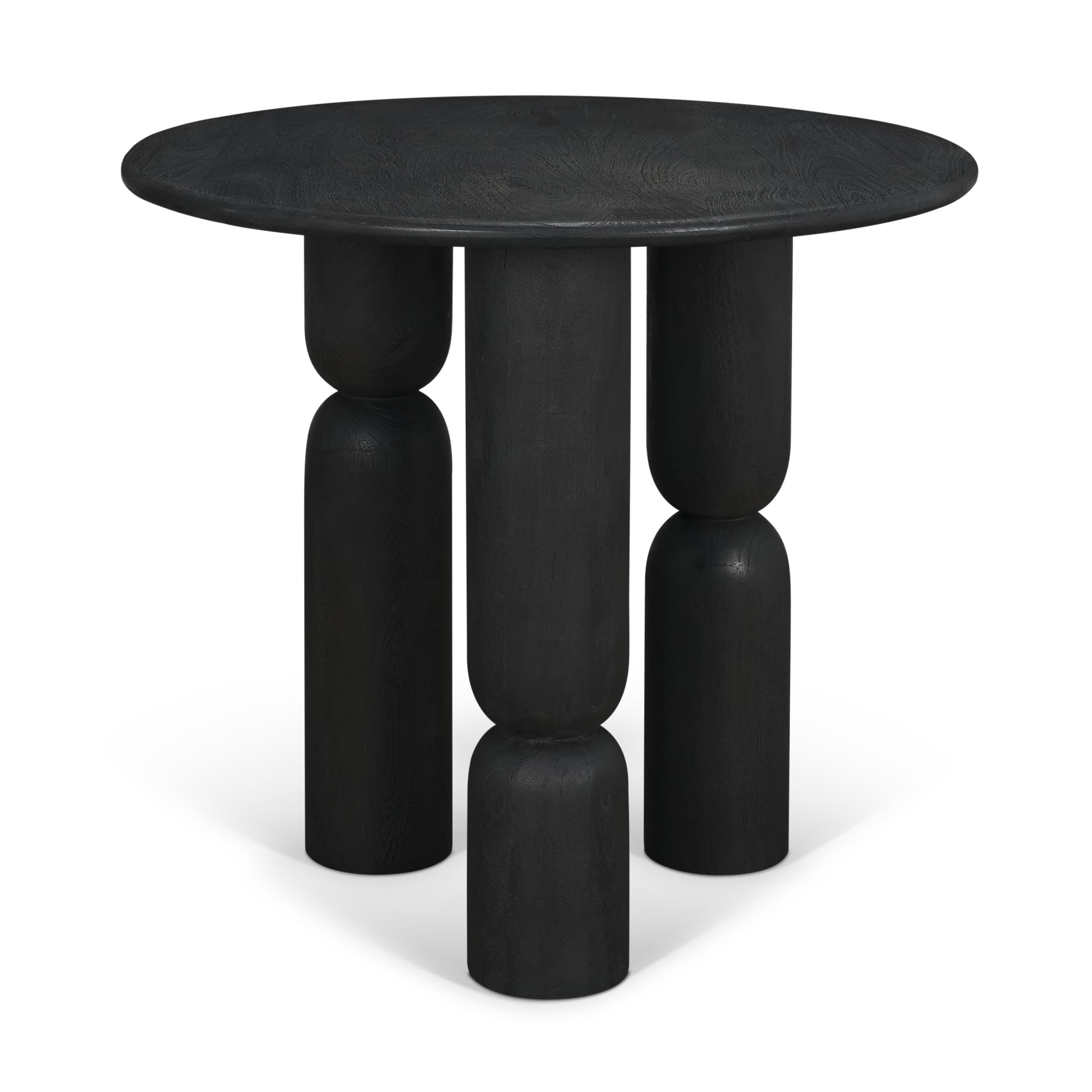 Sonel Matte Black Wood Pedestal Foyer Table — product photograph