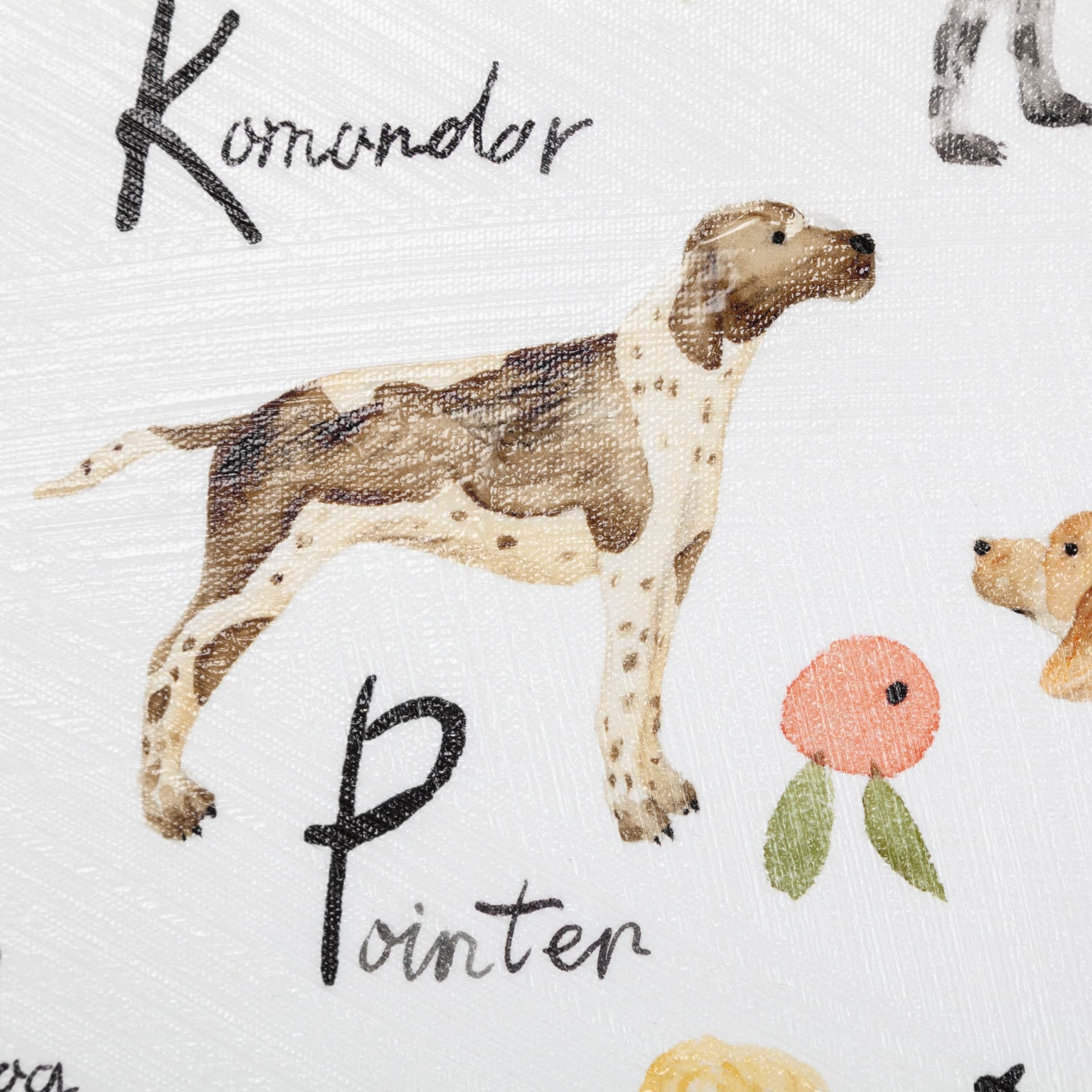 Dog Alphabet by Melissa Wang a Hand Embellished Textured Canvas — product photograph