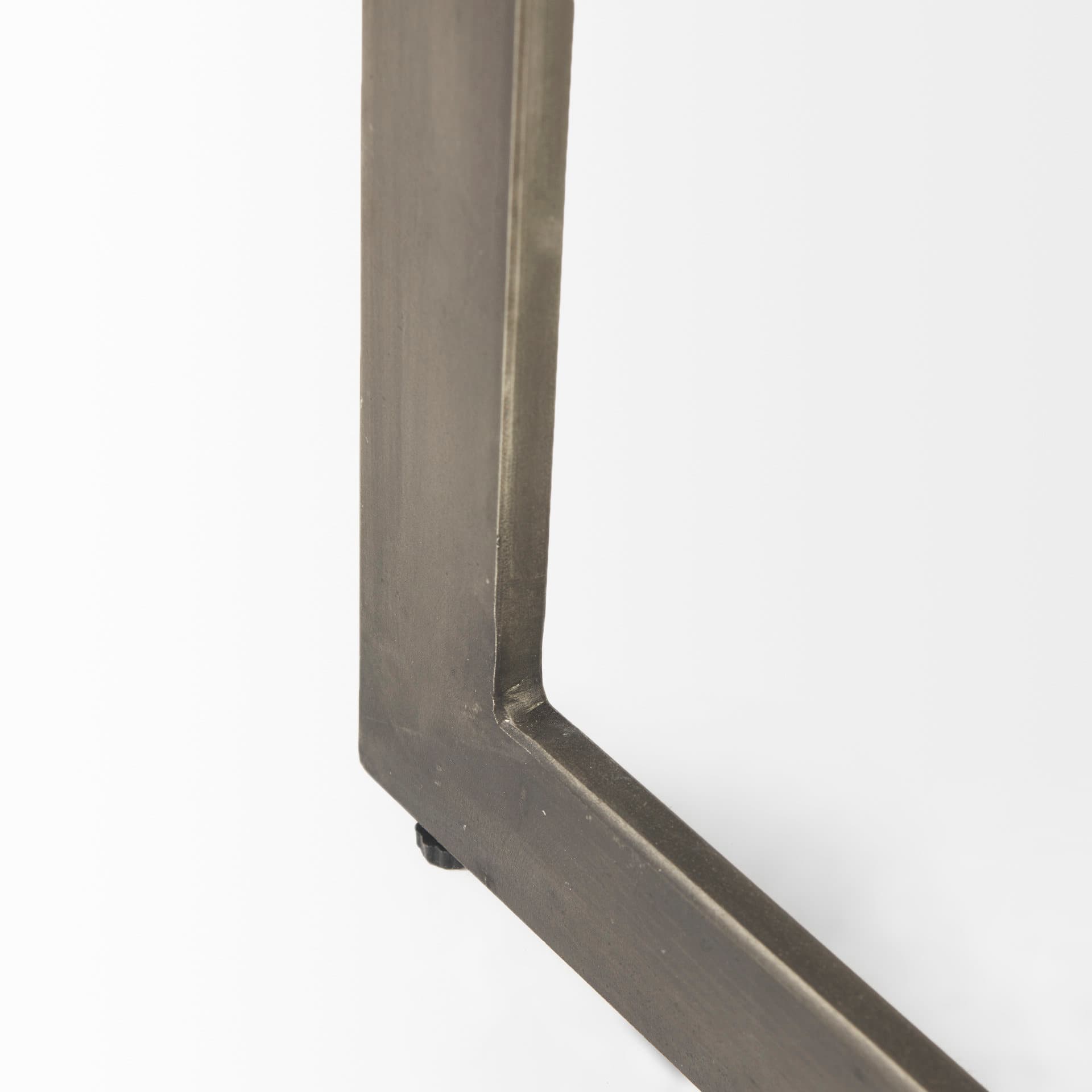 Faye 14L x 18W x 26H Medium Brown Wood W/ Antique Nickel Finished Metal Base C Side Table — product photograph