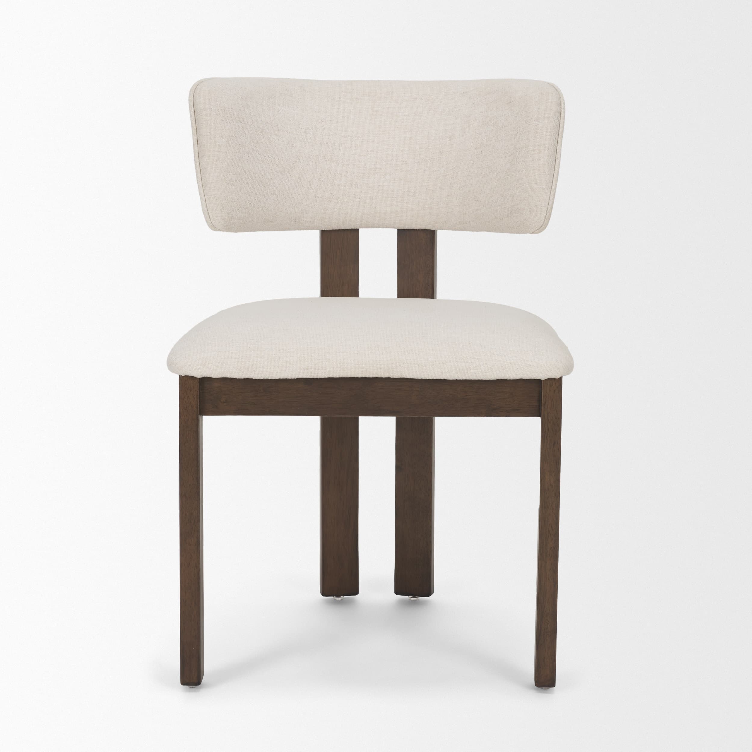 Soho Open Back Dining Side Chair | Cream Chenille w/ Dark Brown Wood — product photograph