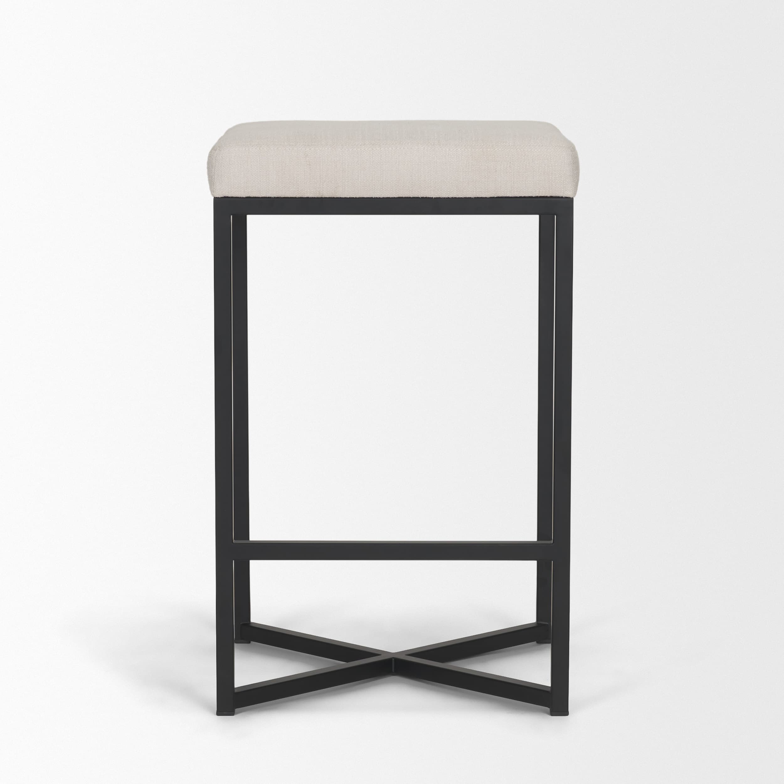 Frodo Backless 26.5in Seat Counter Stool | Counter White Fabric — product photograph