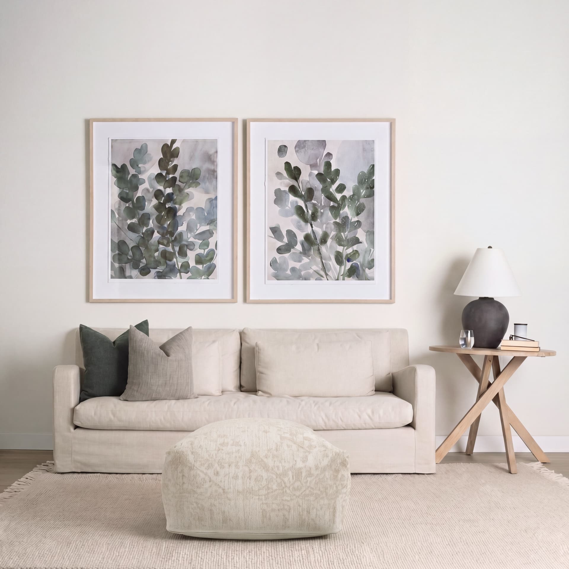 Khloe Large Cream Pouf — product photograph