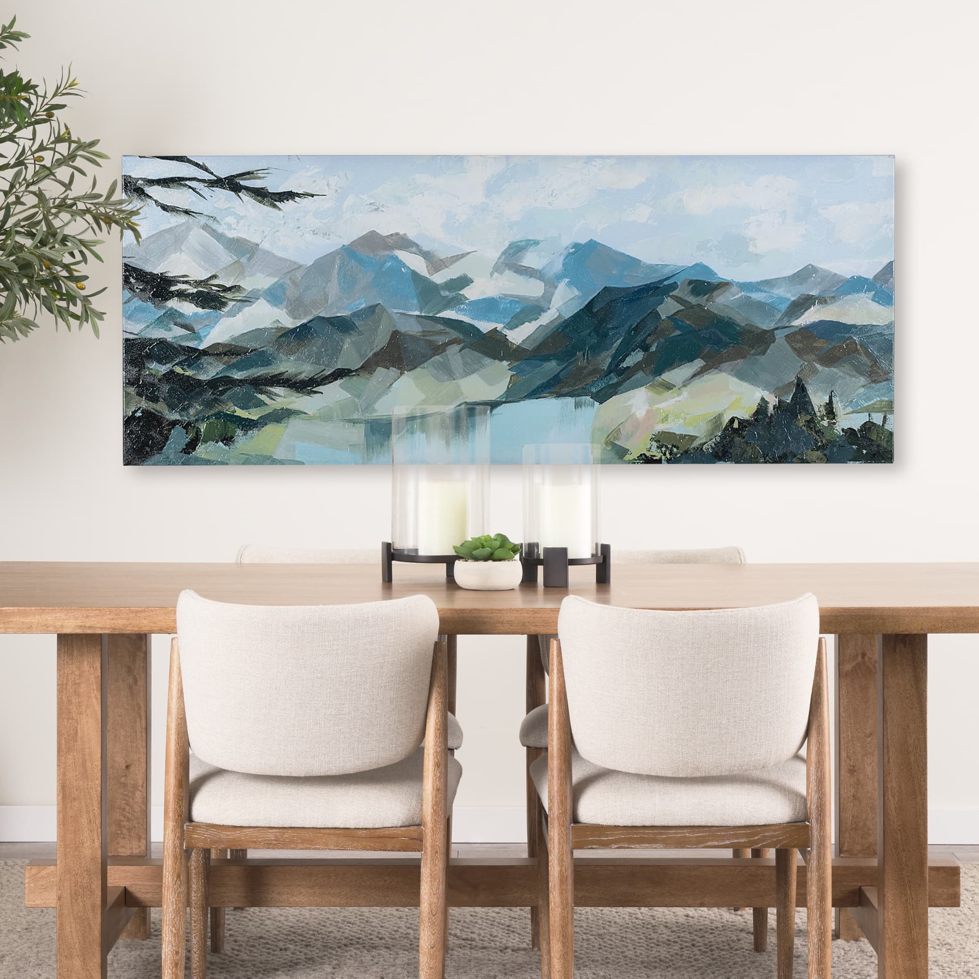 Vista I by Mercana Studio a Hand Embellished Textured Canvas — in a styled room