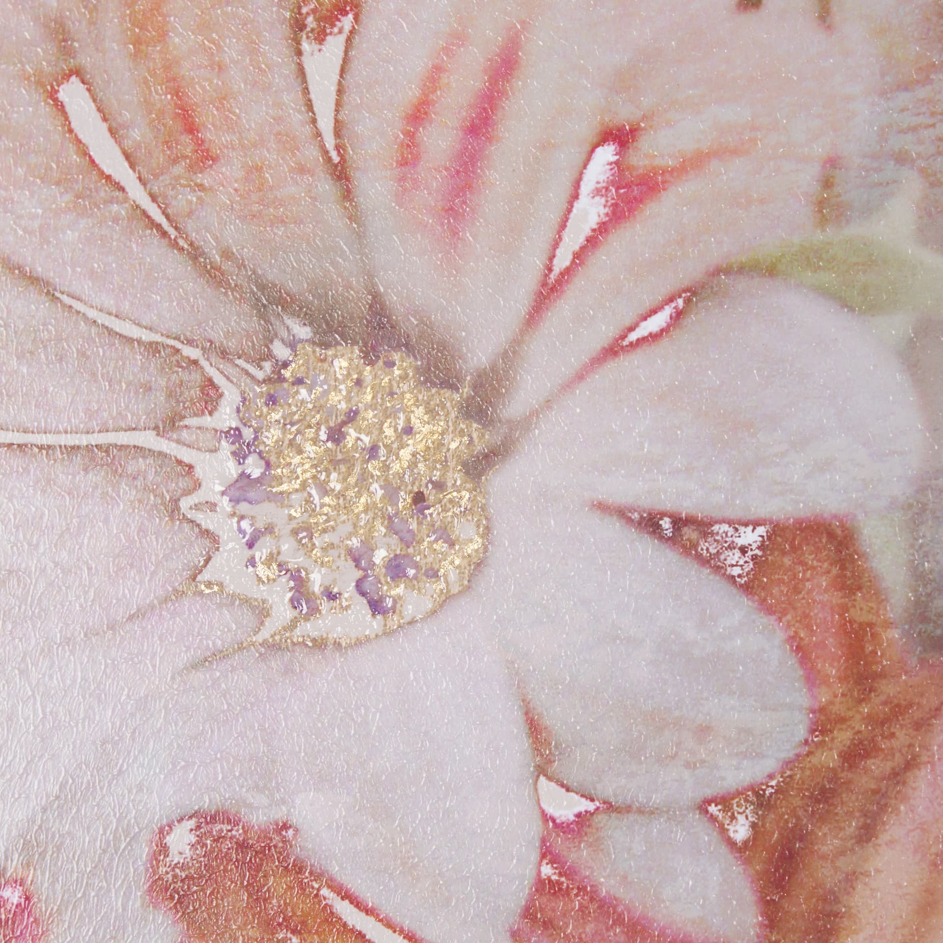 Subtle Florals II by Mercana Studio a Hand Embelished Textured Framed Art Print Matted under Glass — product photograph