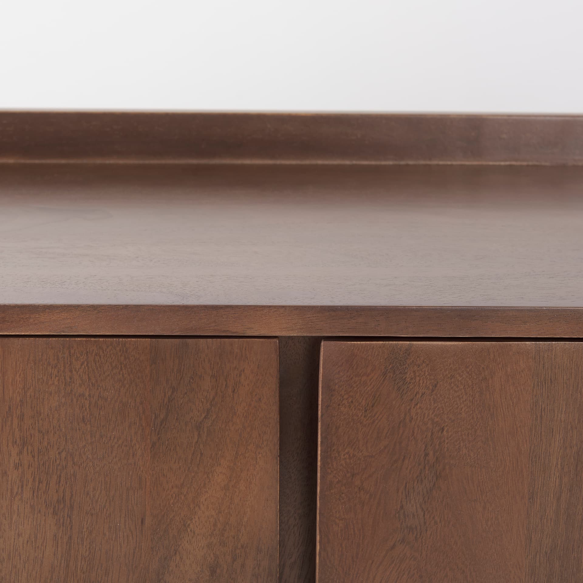 Lillie 36.0L x 16.0W x 32.0H Medium Brown Wood 2 Door Tray Top Accent Cabinet — product photograph