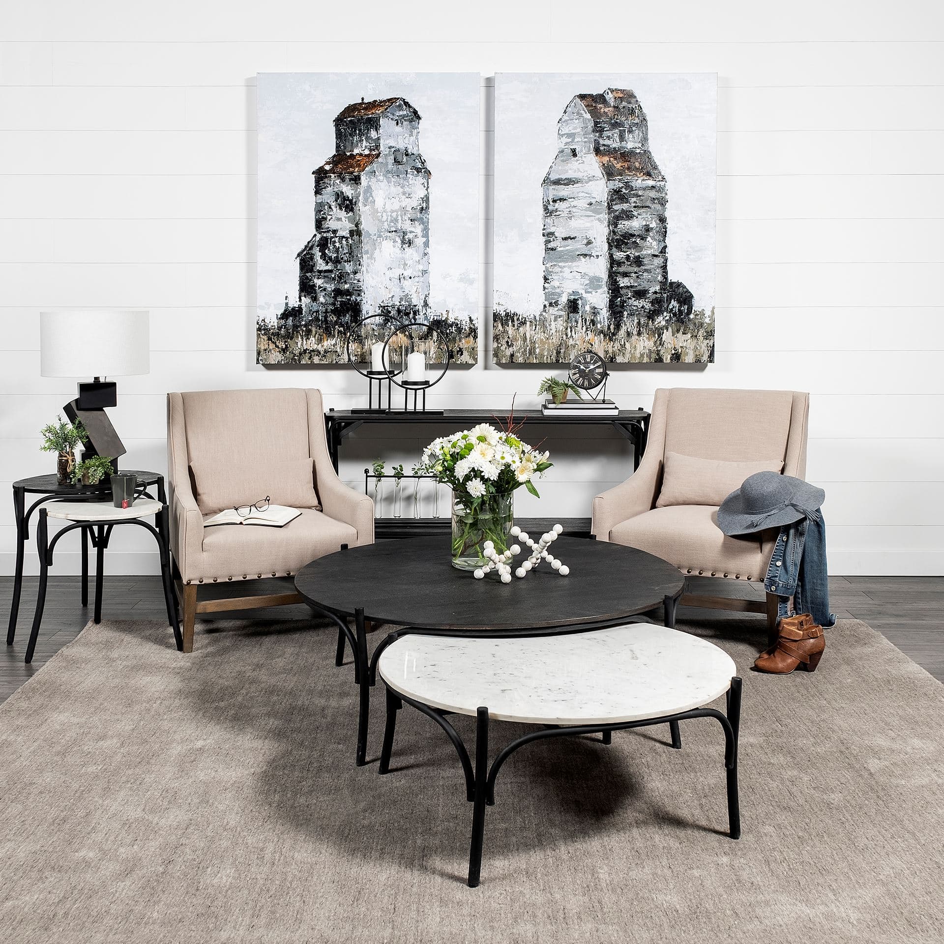 Carrollton II (Large) 9L x 9W Off-White Geometric Wood Ball Jack — product photograph