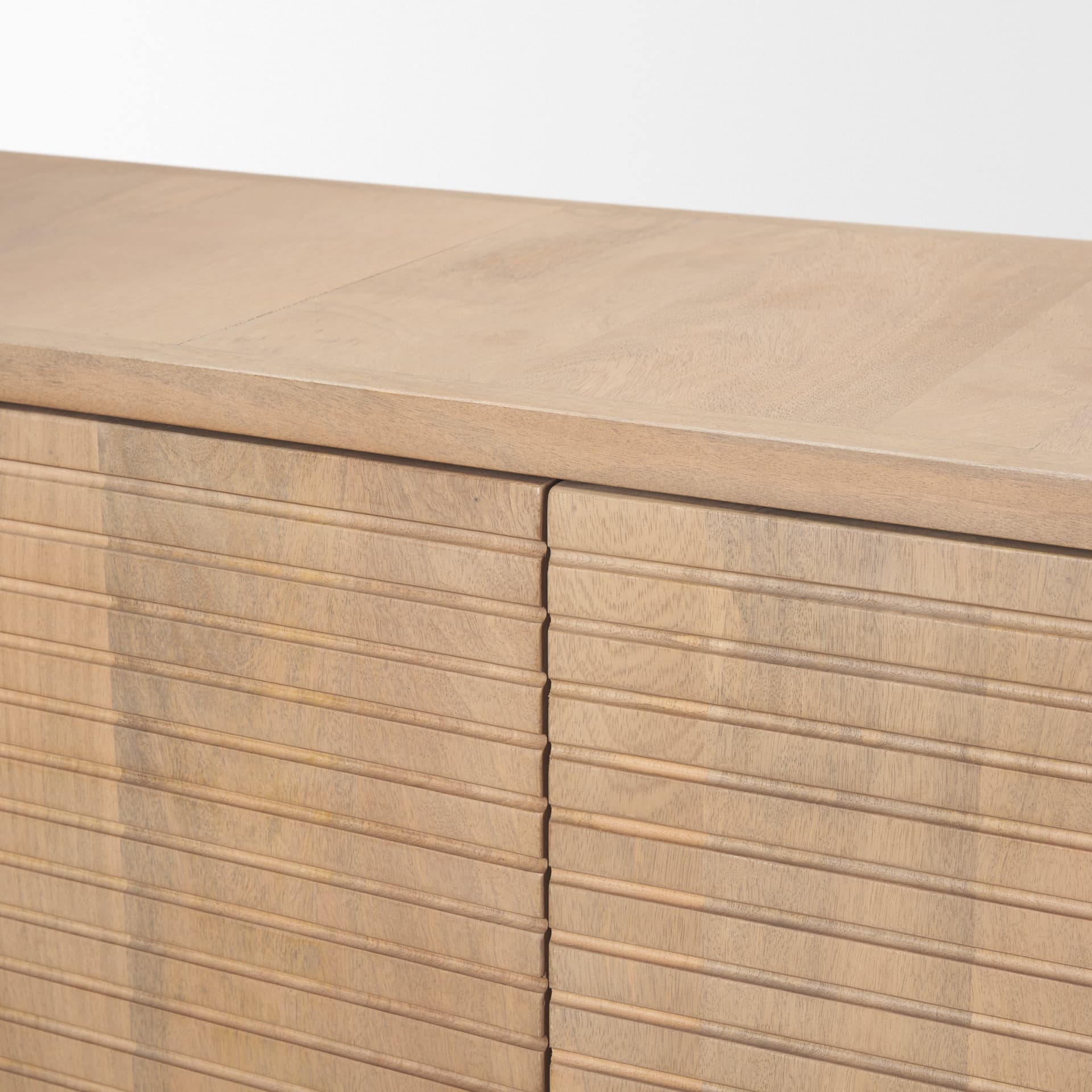 Sorina Reverse Fluted Light Brown Wood Sideboard — product photograph