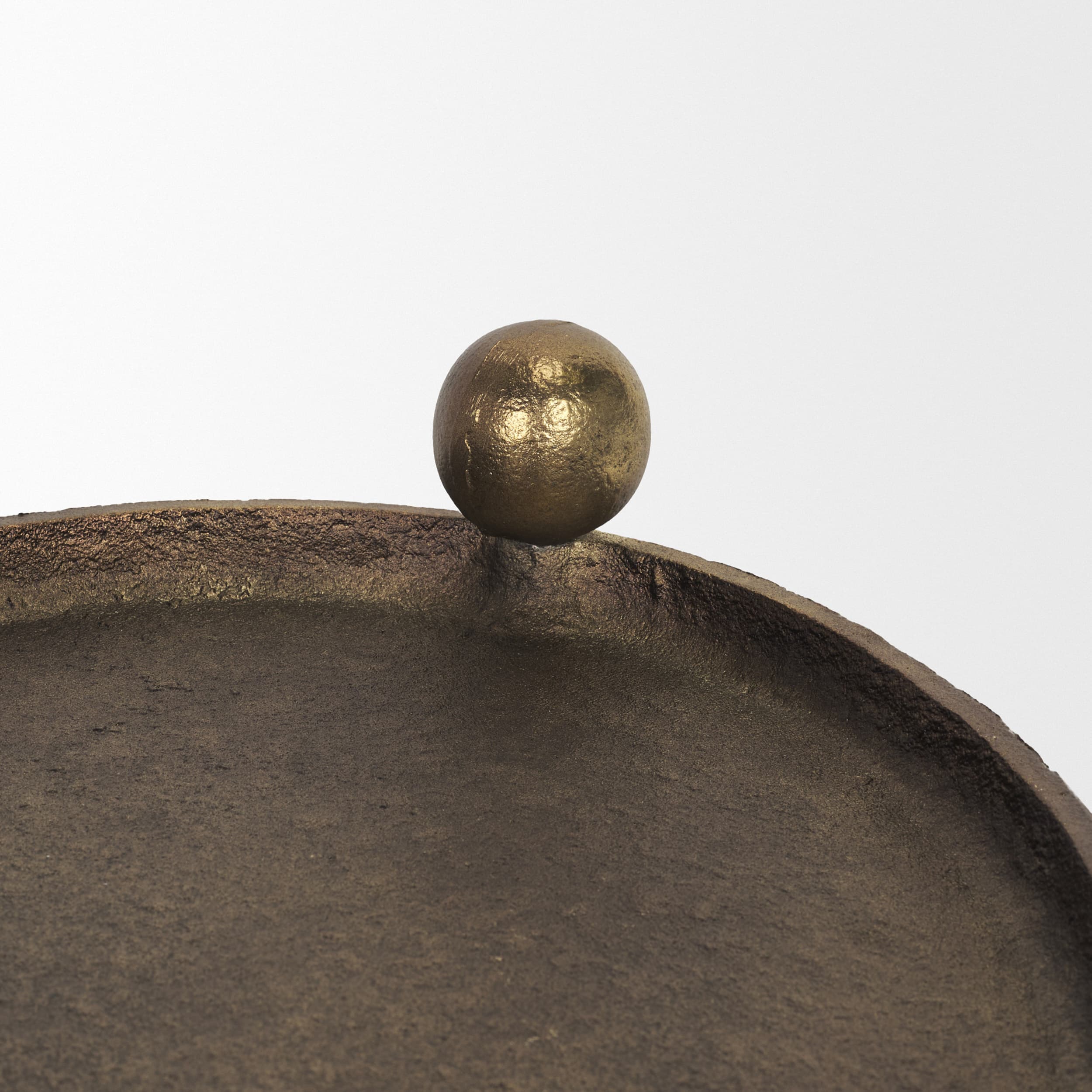 Jianna Large Oval Textured Antiqued Gold Metal Tray with Handles — product photograph