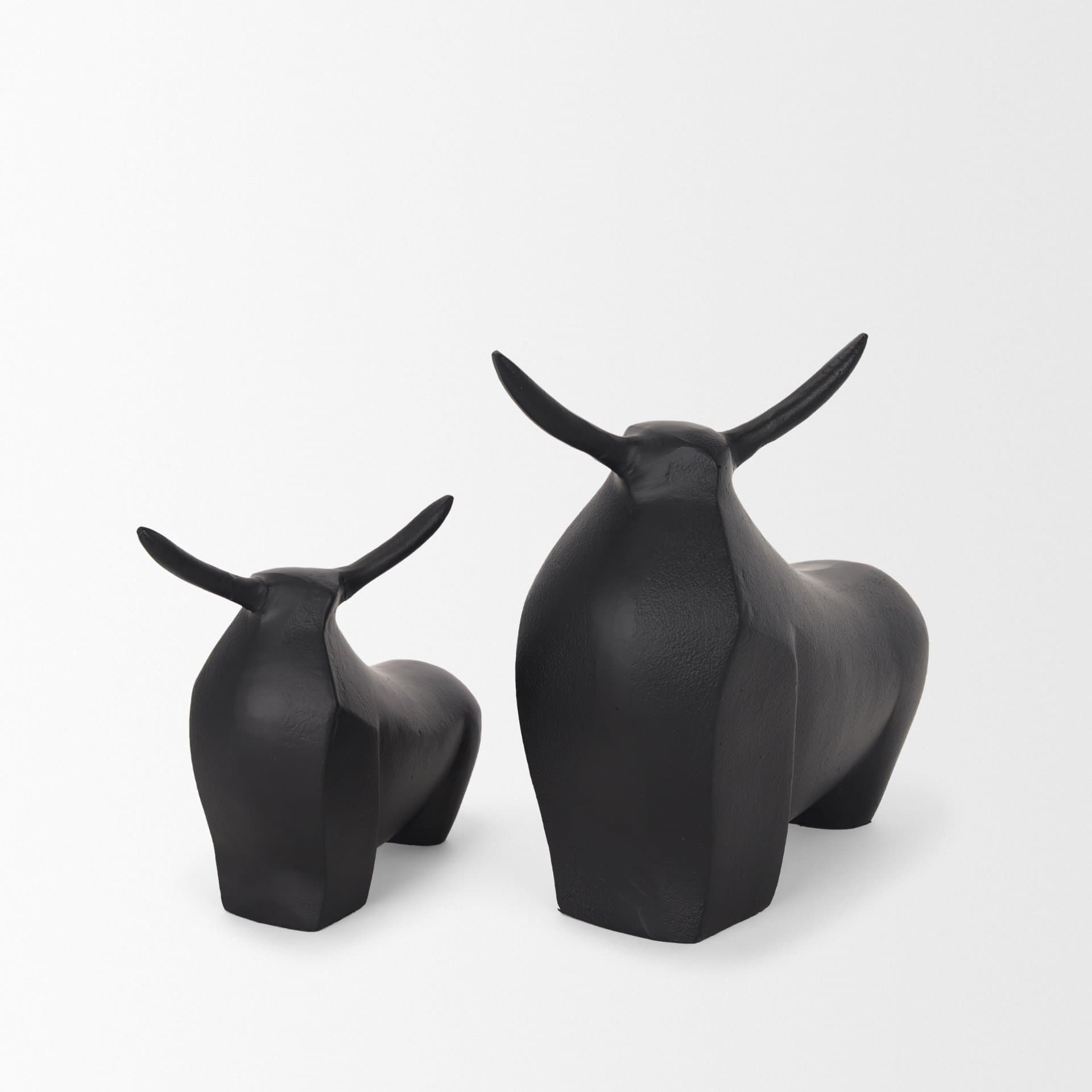 Radu Small Matte Black Metal Bull Decorative Object — product photograph