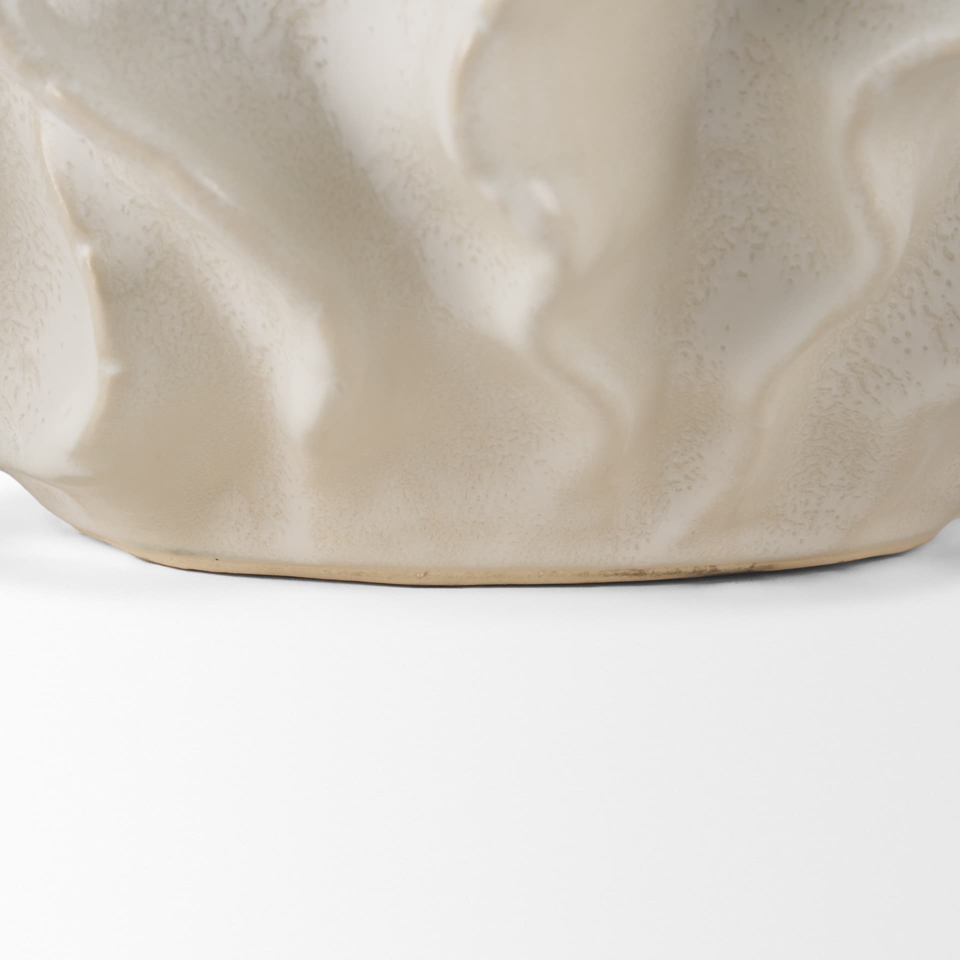 Vahn Sculptural Cream Glazed Decorative Ceramic Bowl — product photograph