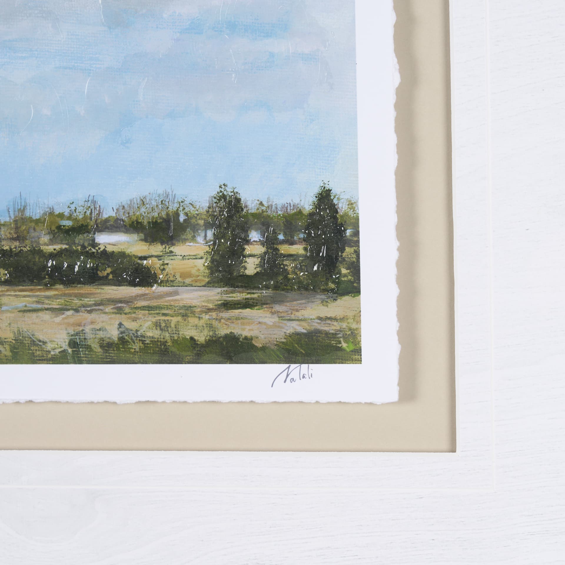Driving With Mary I by Mercana Studio Hand Embellished Textured Framed Art Print Matted under Glass — product photograph