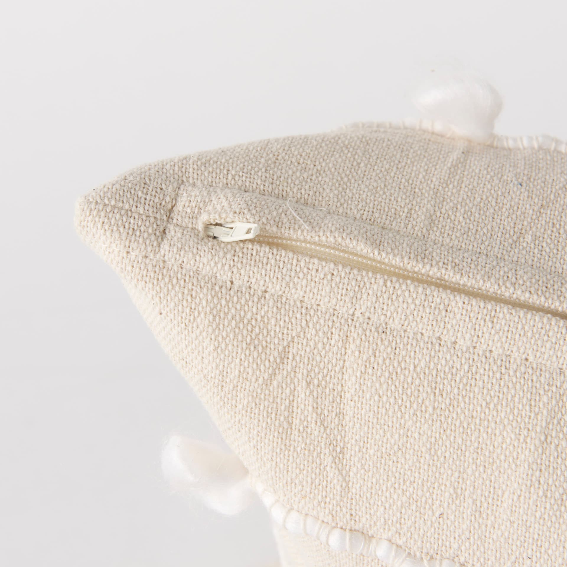 Erica 13x21 Cream With White Detail Pillow Cover w/Down Filler — product photograph