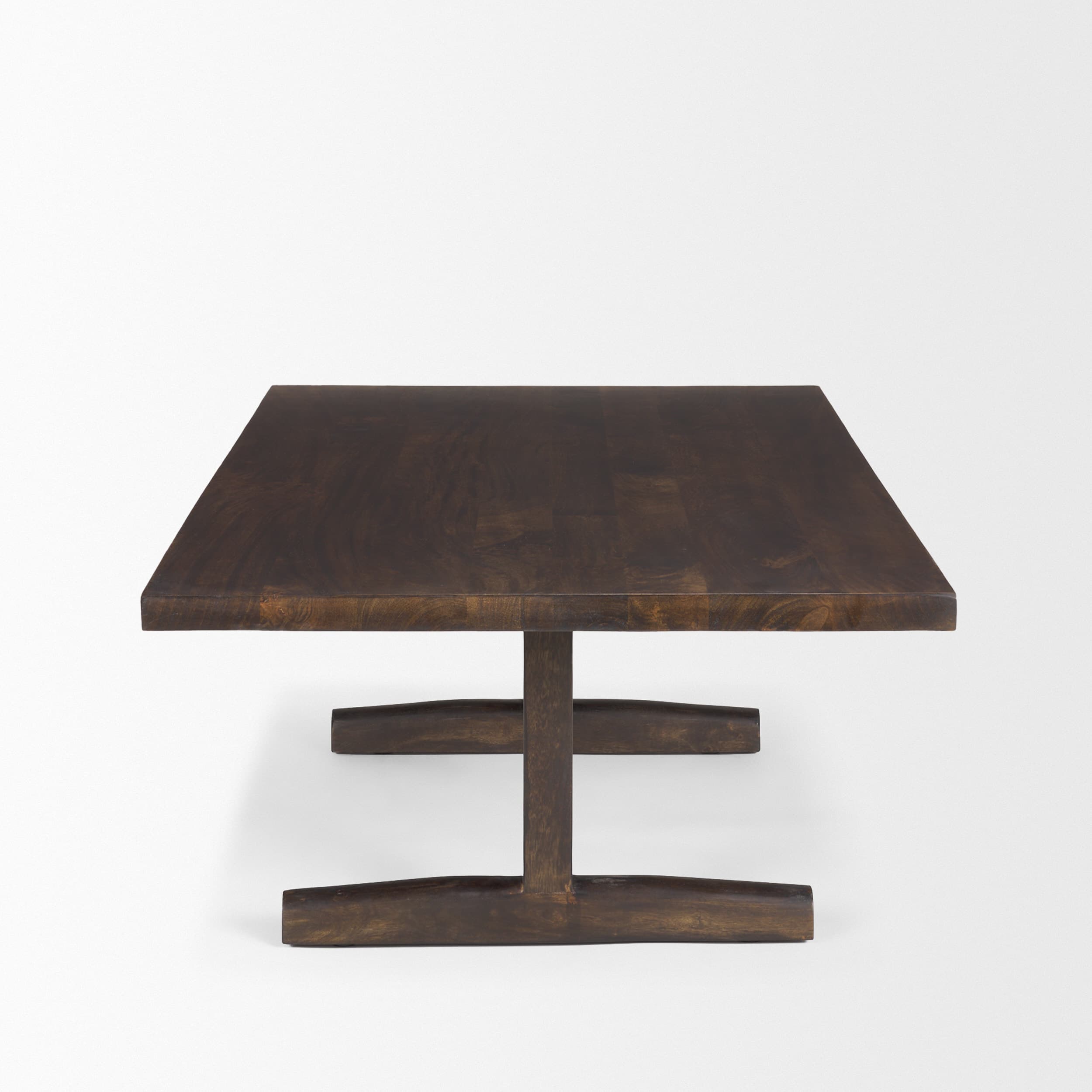 Viktor 55"L Dark Brown Solid Wood Coffee Table — product photograph