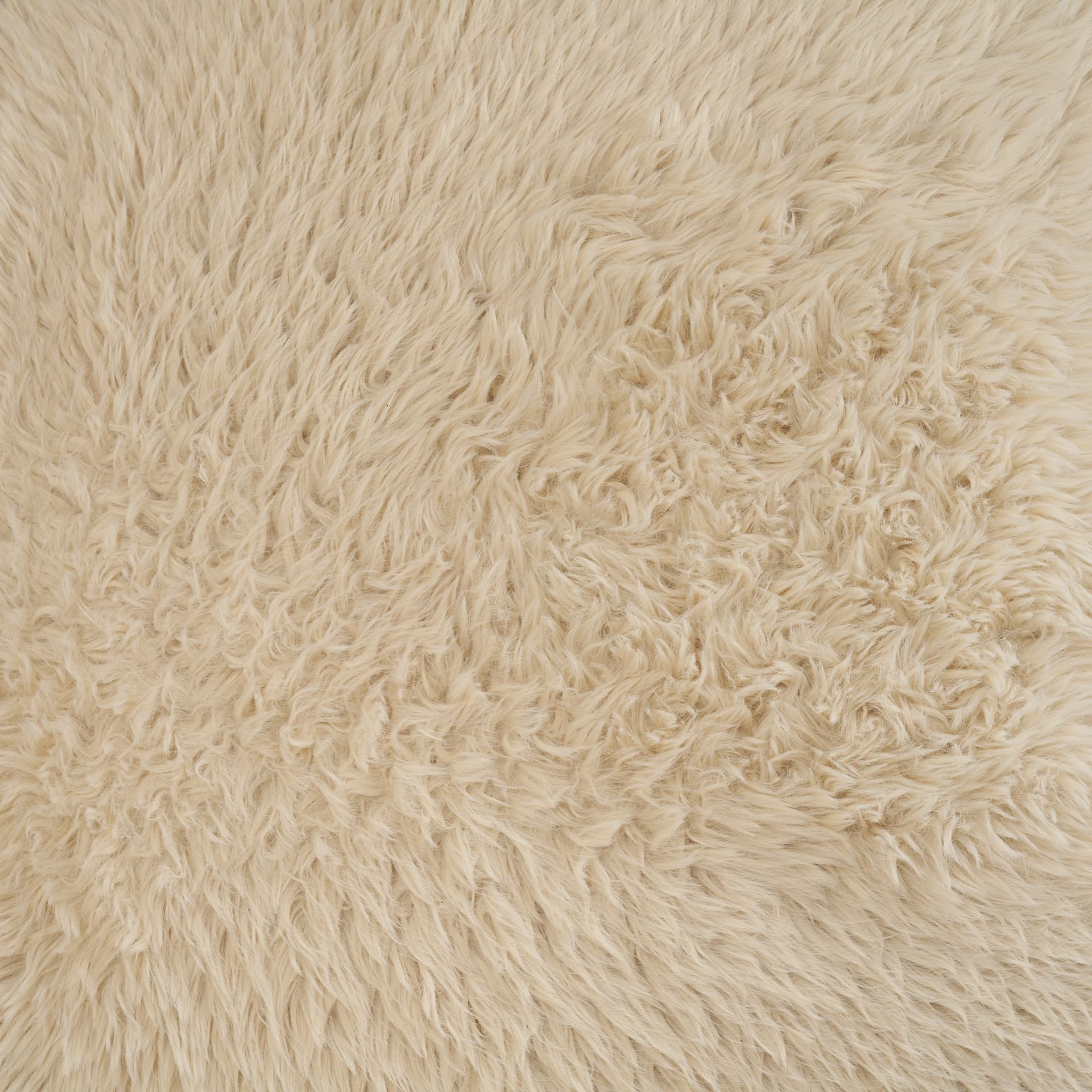 Huntley Cream Faux Fur Fabric Swivel Accent Chair — product photograph