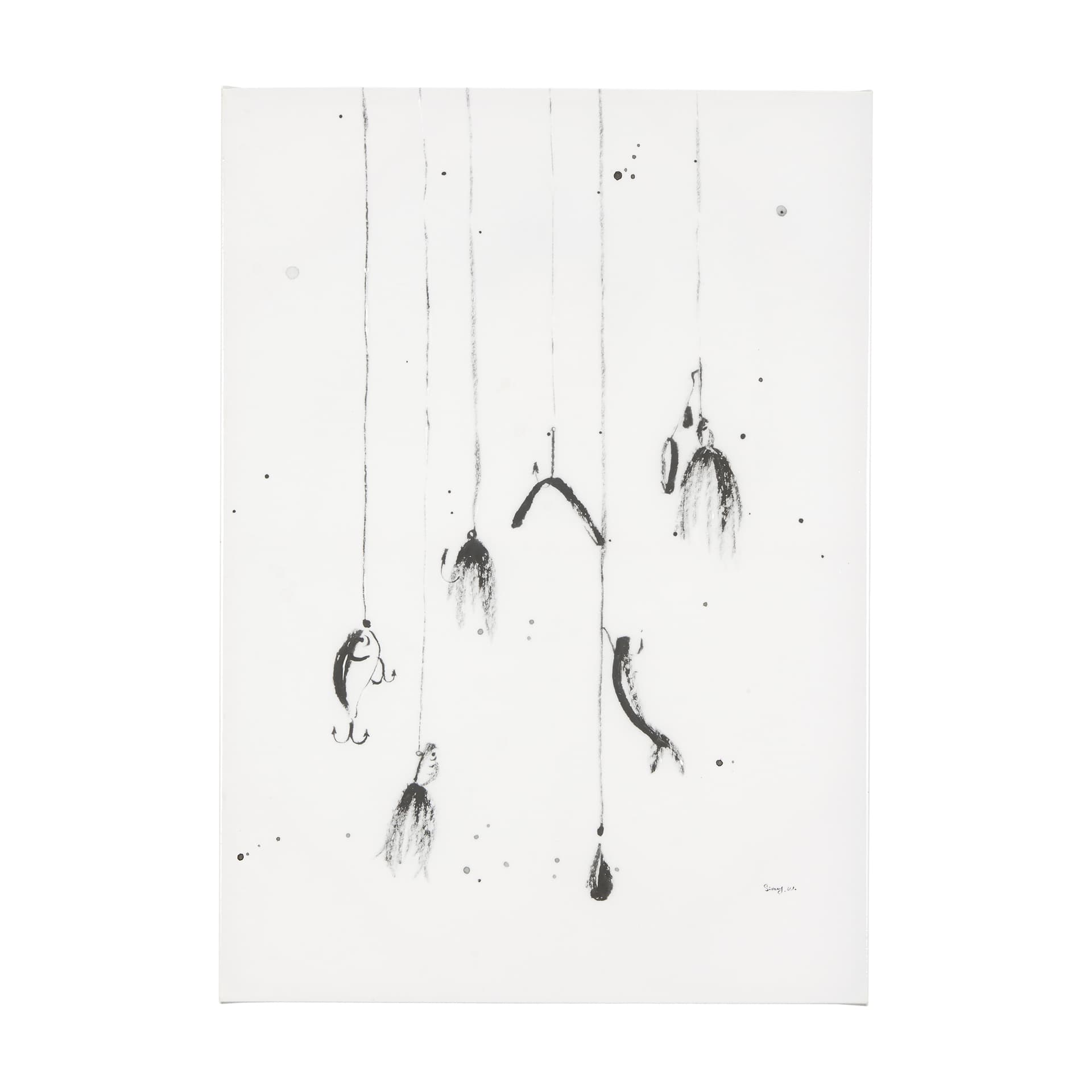 Fishing Lure by Mercana Studio a Hand Embellished Textured Canvas — product photograph