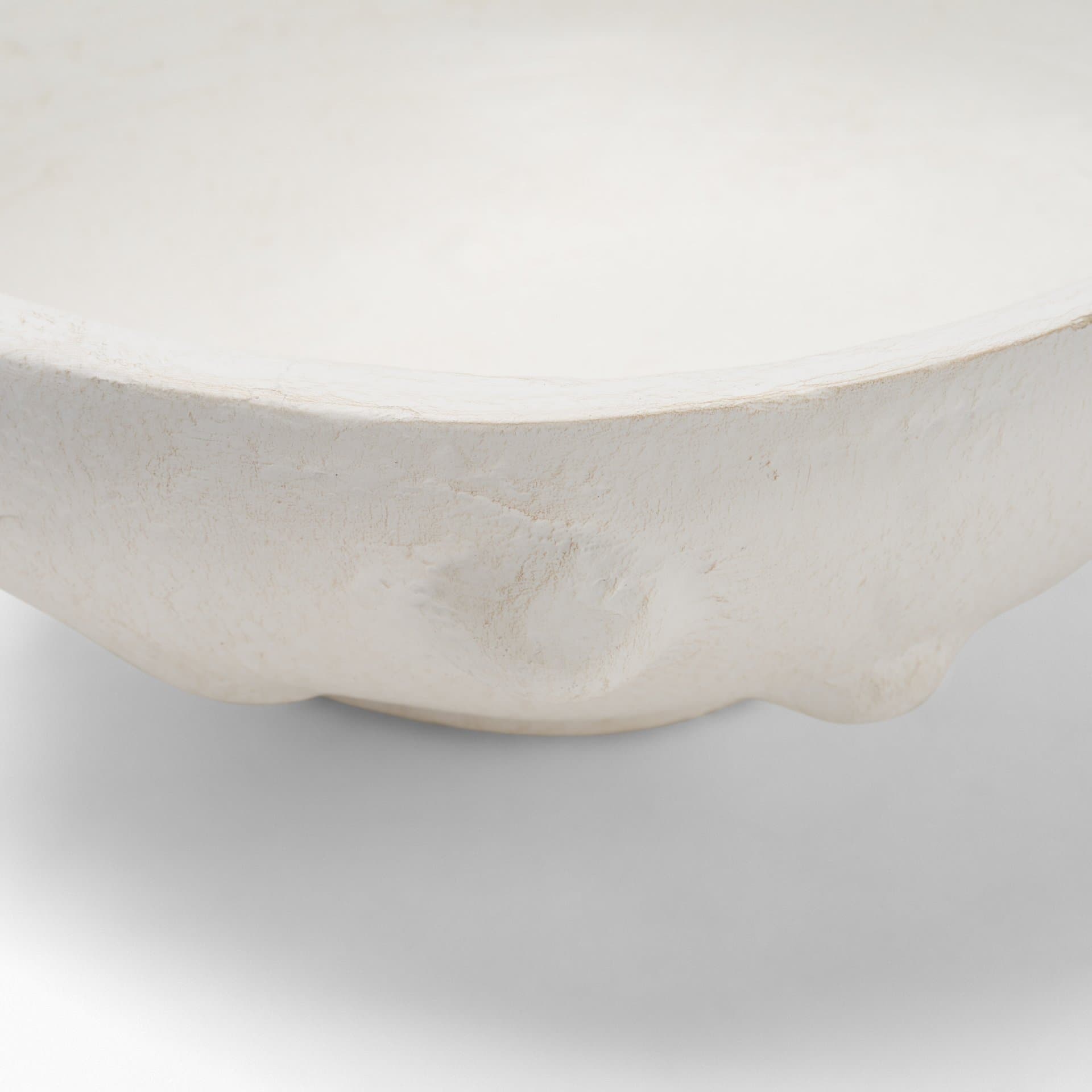 Punto Small White Paper Mache Dotted Centerpiece Bowl — product photograph