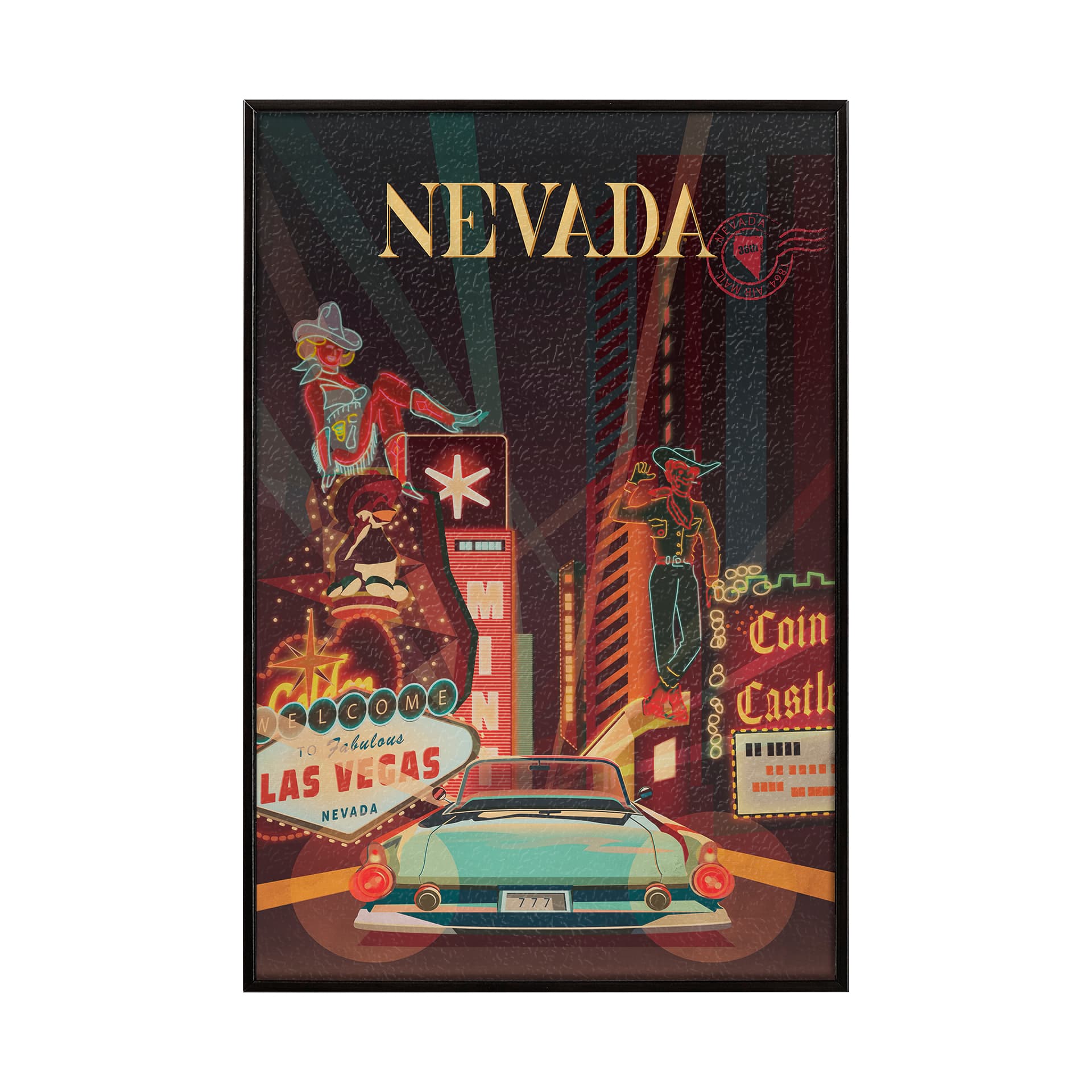 Nevada Go USA (SM) by Mercana Studio a Hand Embellished Decograph Framed Art Print — product photograph
