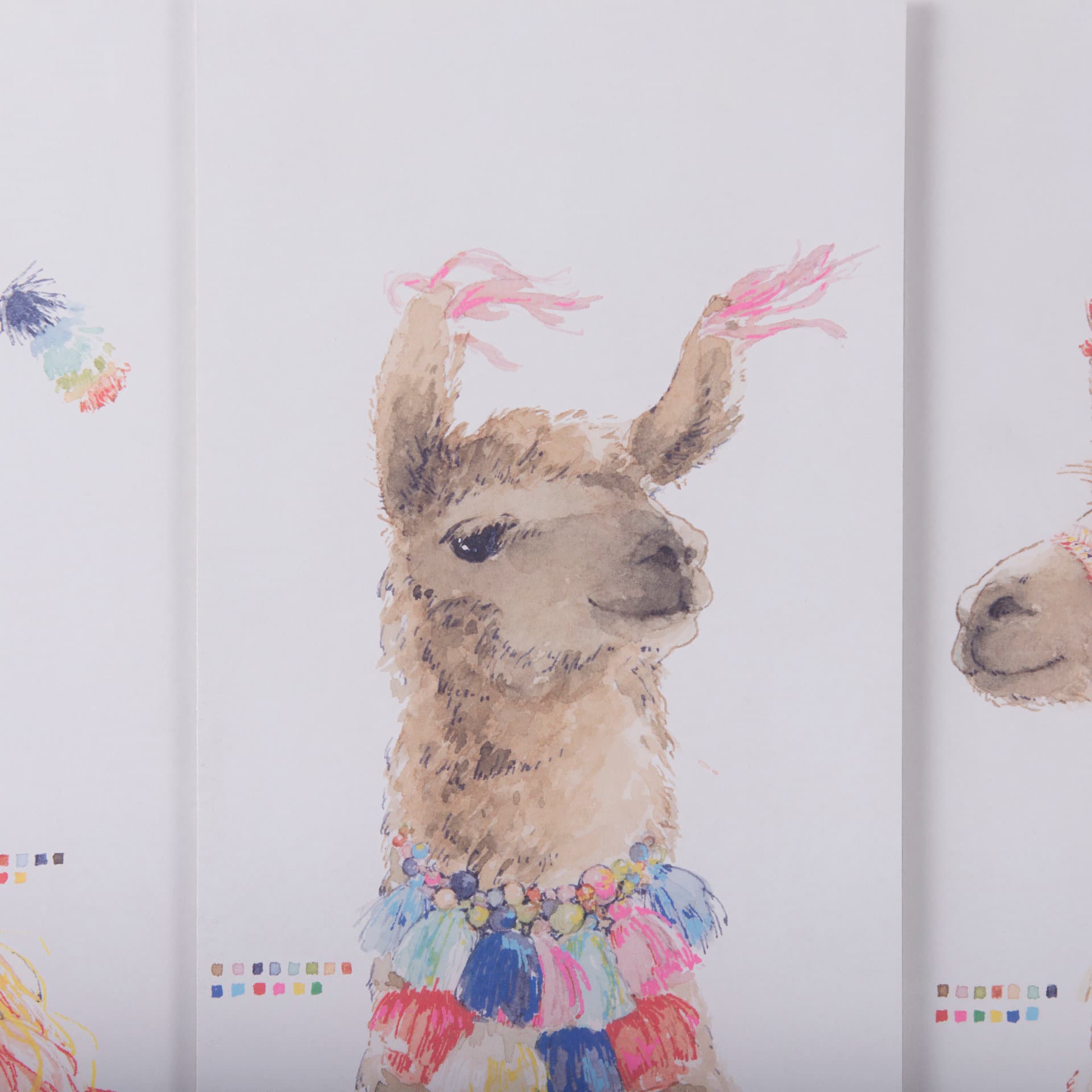Lama Party IV by Panpan a Framed Art Print Matted under Glass — product photograph