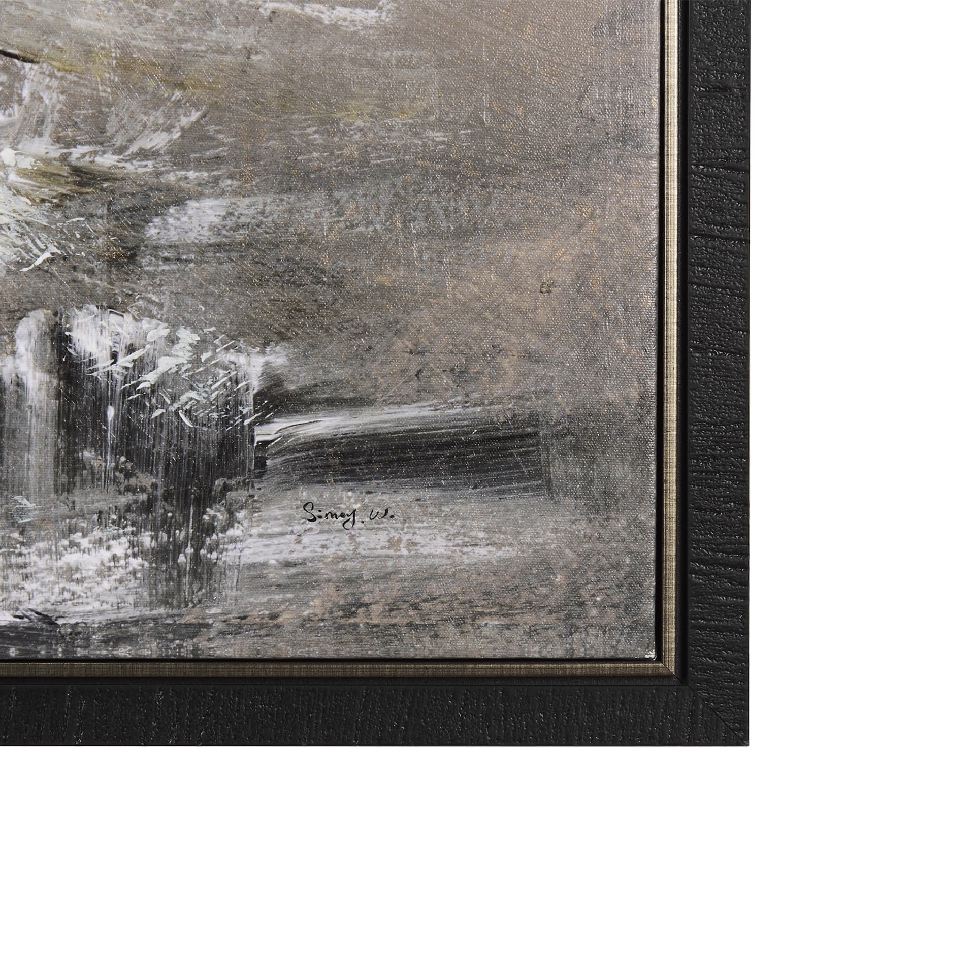 Bull by Mercana Studio a Hand Embellished Textured Framed Canvas — product photograph