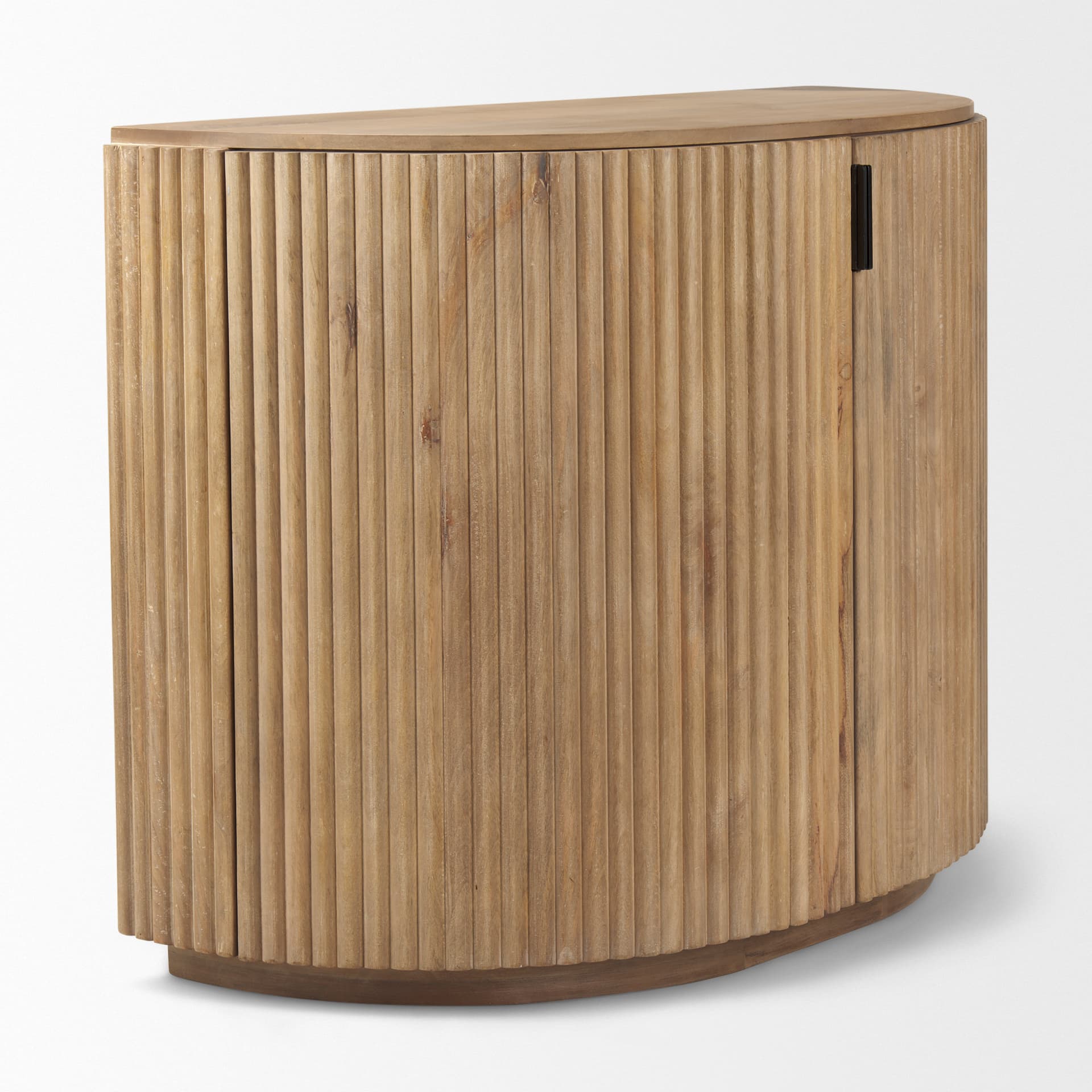 Terra Fluted Light Brown Wood 2-Door Accent Cabinet — product photograph